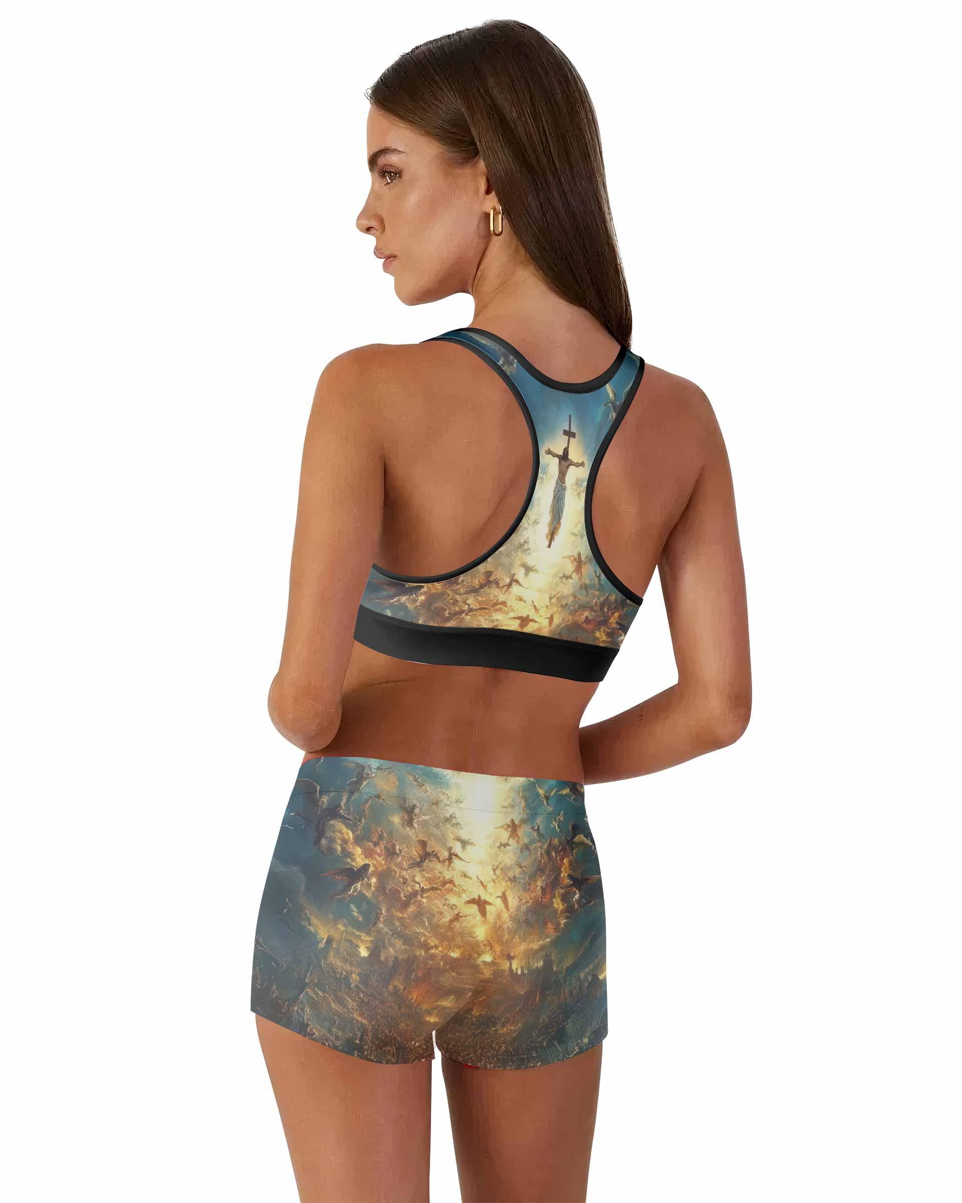 Isaiah 41:10 Fear Not Women's Workout Set - back lifestyle view