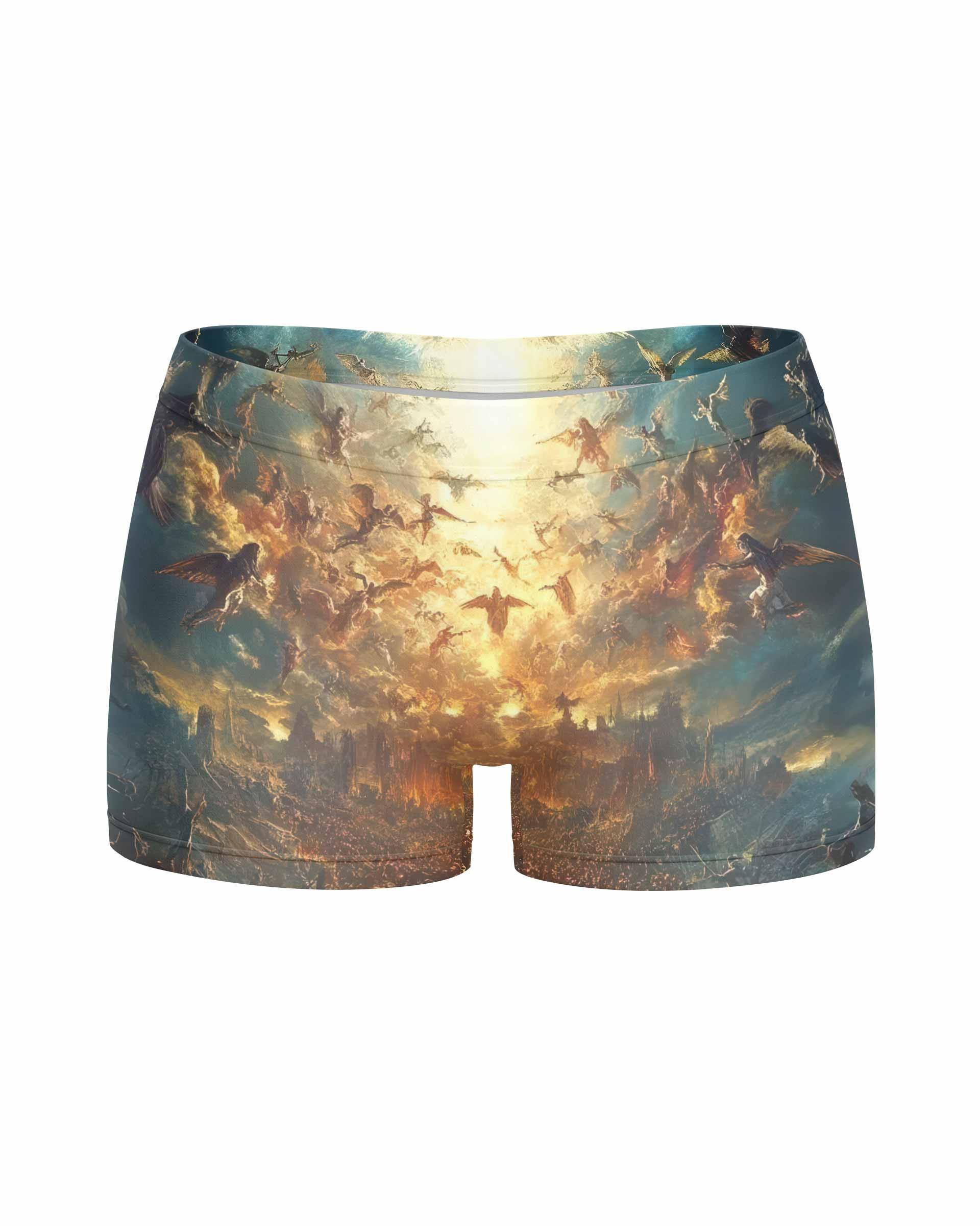 Isaiah 41:10 Fear Not Women's Yoga Shorts - front view mockup
