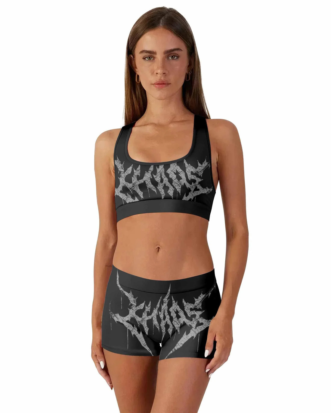 Against All Gods Women's Workout Set - front lifestyle view