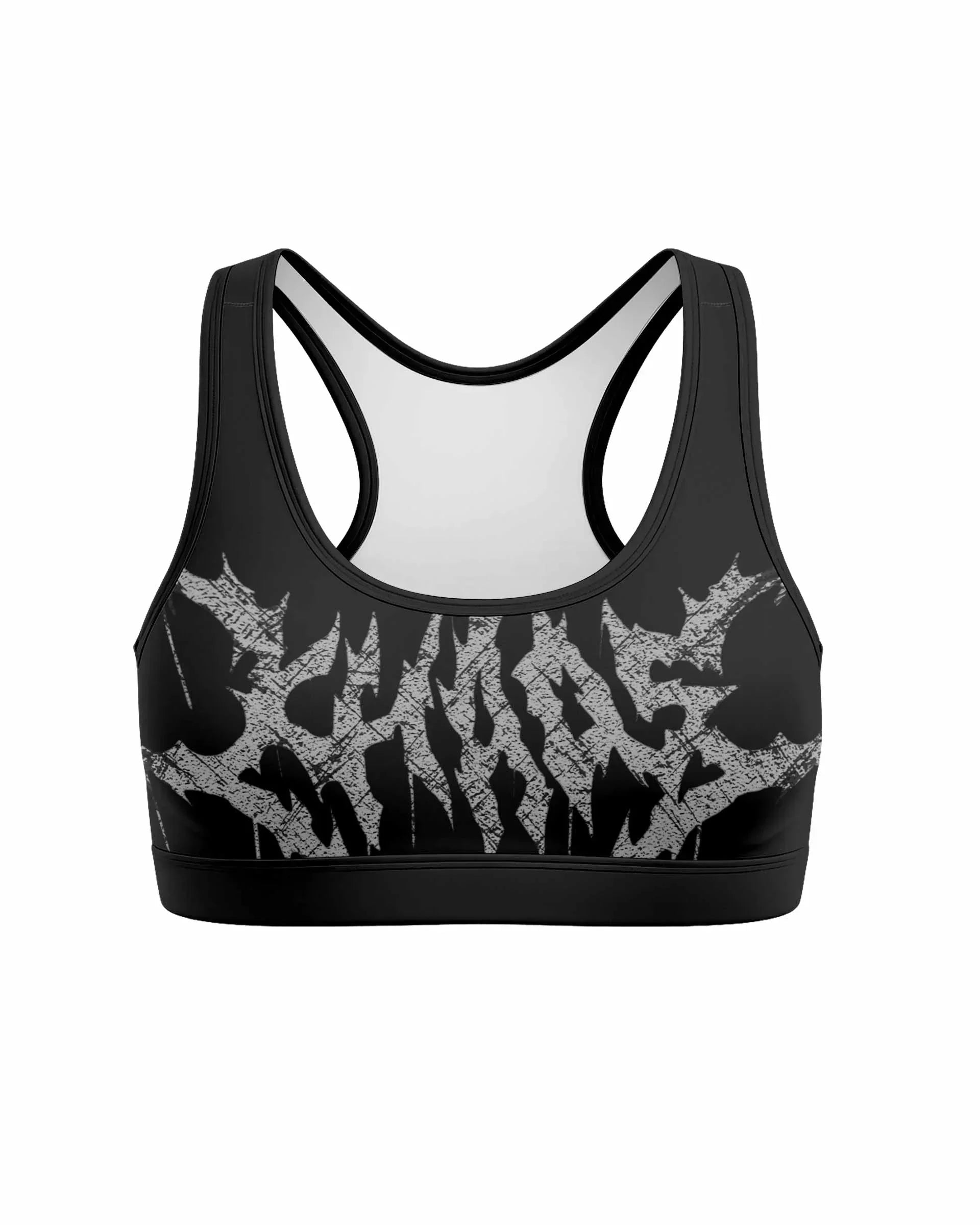 Against All Gods Women's Padded Sports Bra - front view mockup