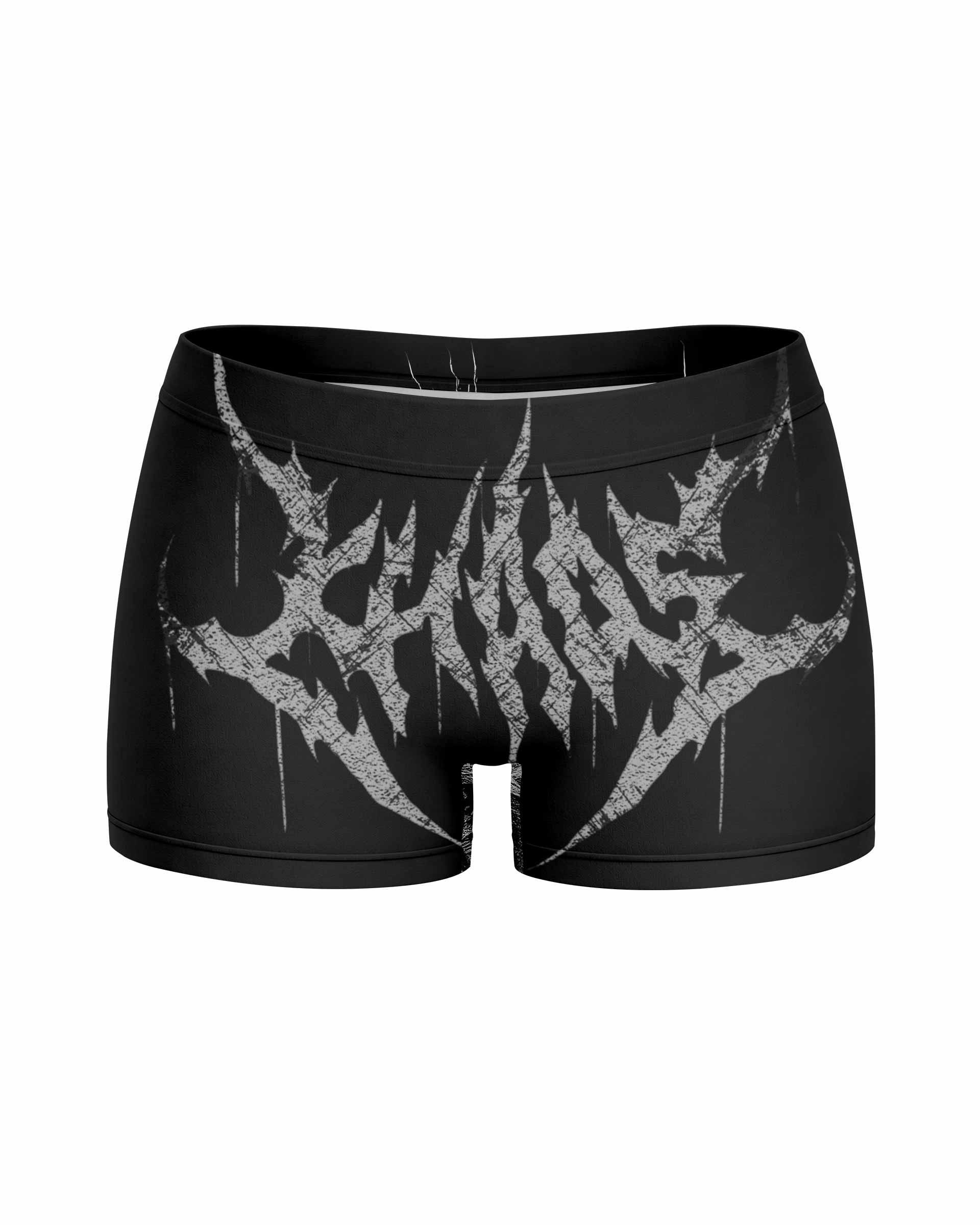 Against All Gods Women's Yoga Shorts - front view mockup