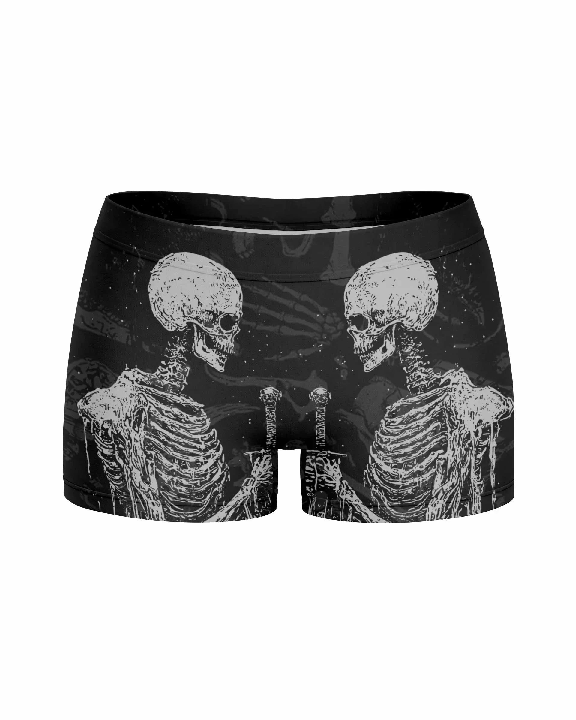 Bone Reaper Women's Yoga Shorts - front view mockup
