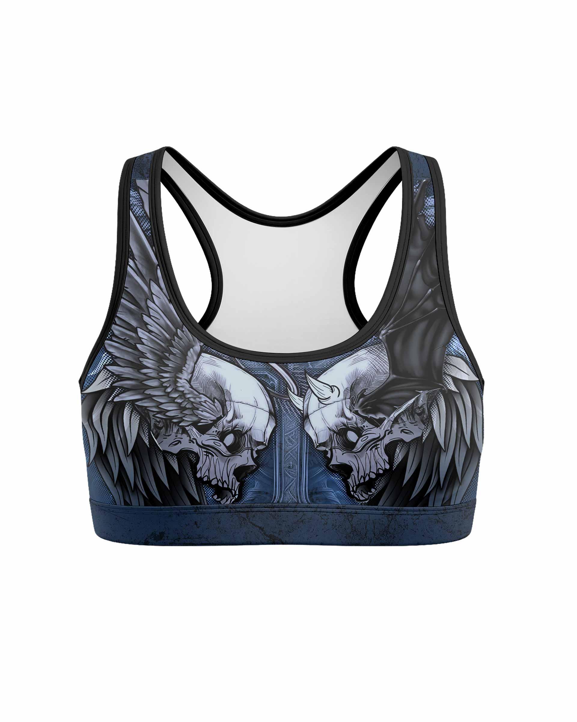Duality of Souls Women's Padded Sports Bra - front view mockup