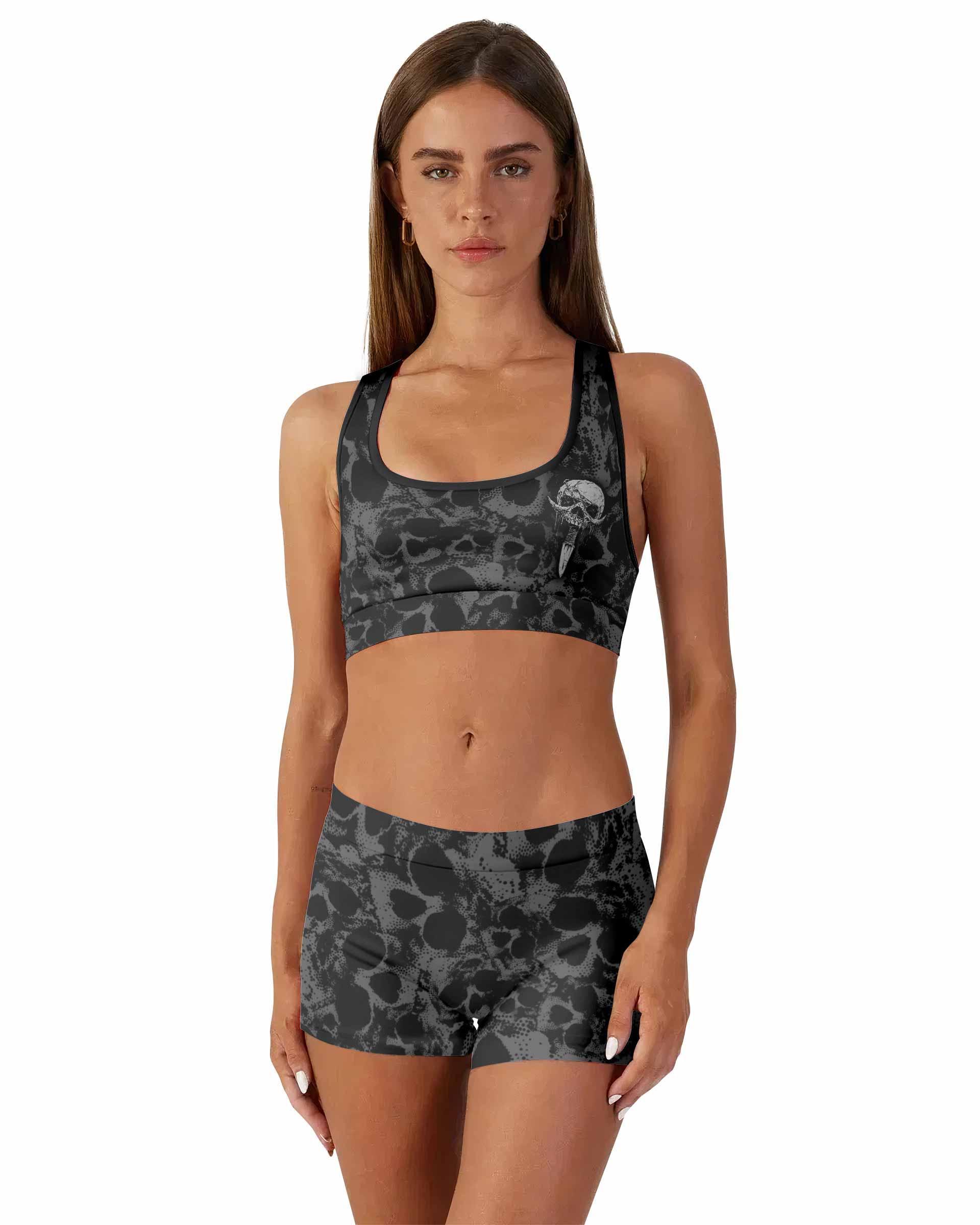 Pierced by Shadows Women's Workout Set - front lifestyle view