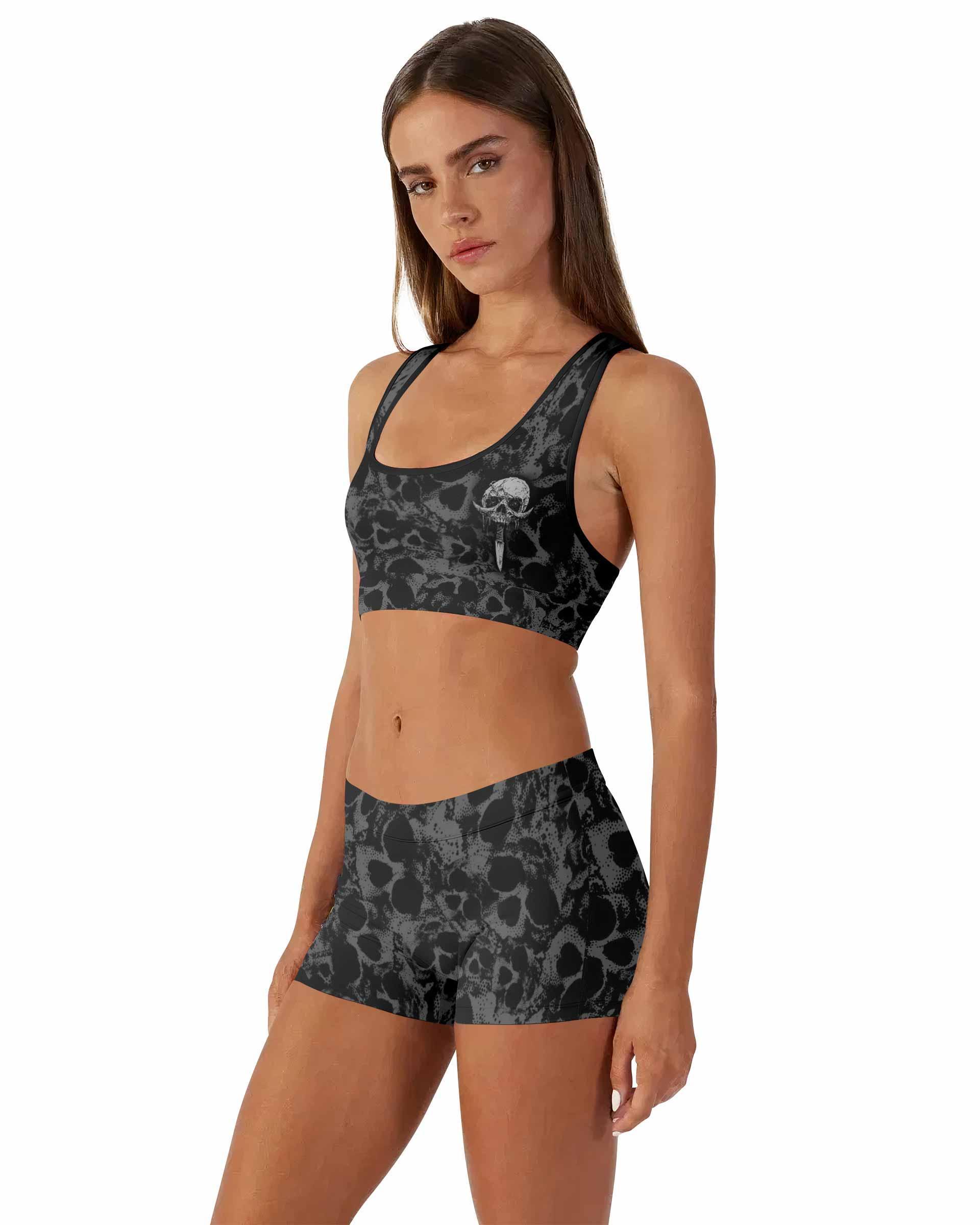 Pierced by Shadows Women's Workout Set - side lifestyle view