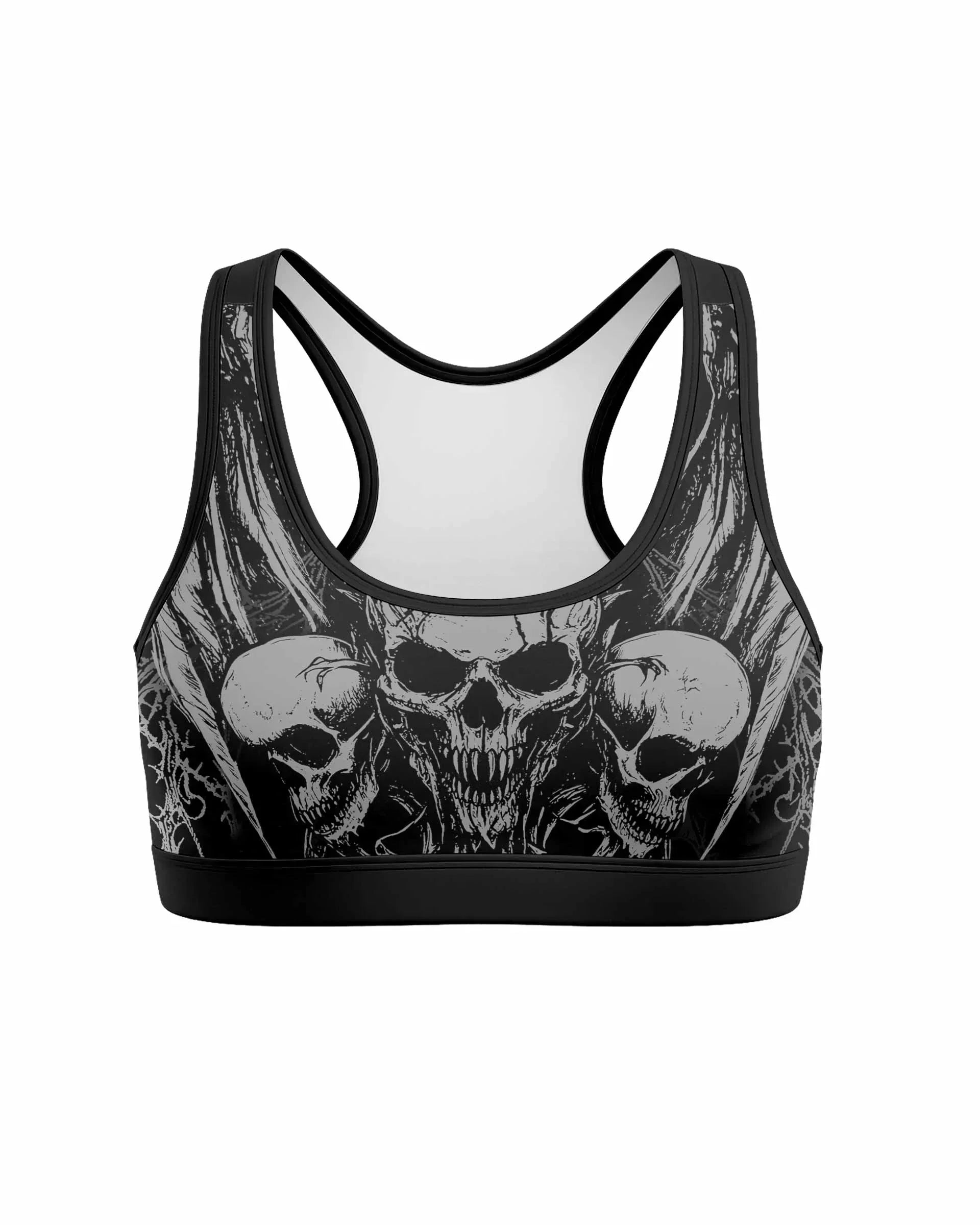 Throne of Thorns Women's Padded Sports Bra - front view mockup