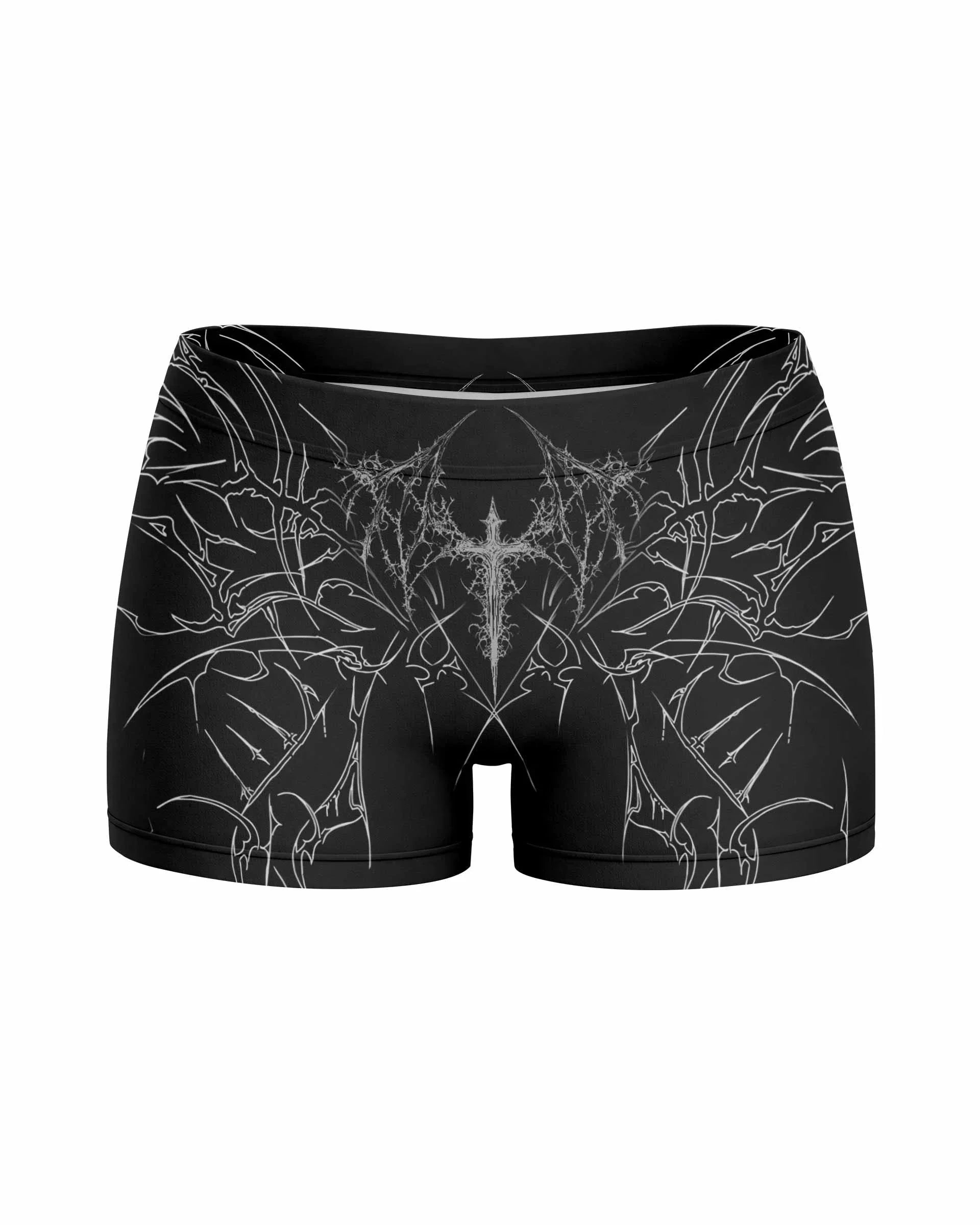 Throne of Thorns Women's Yoga Shorts - front view mockup