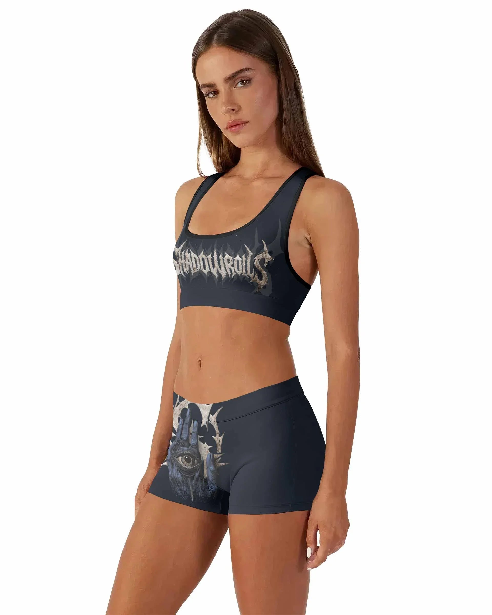 The All-Seeing Hand Women's Workout Set - side lifestyle view