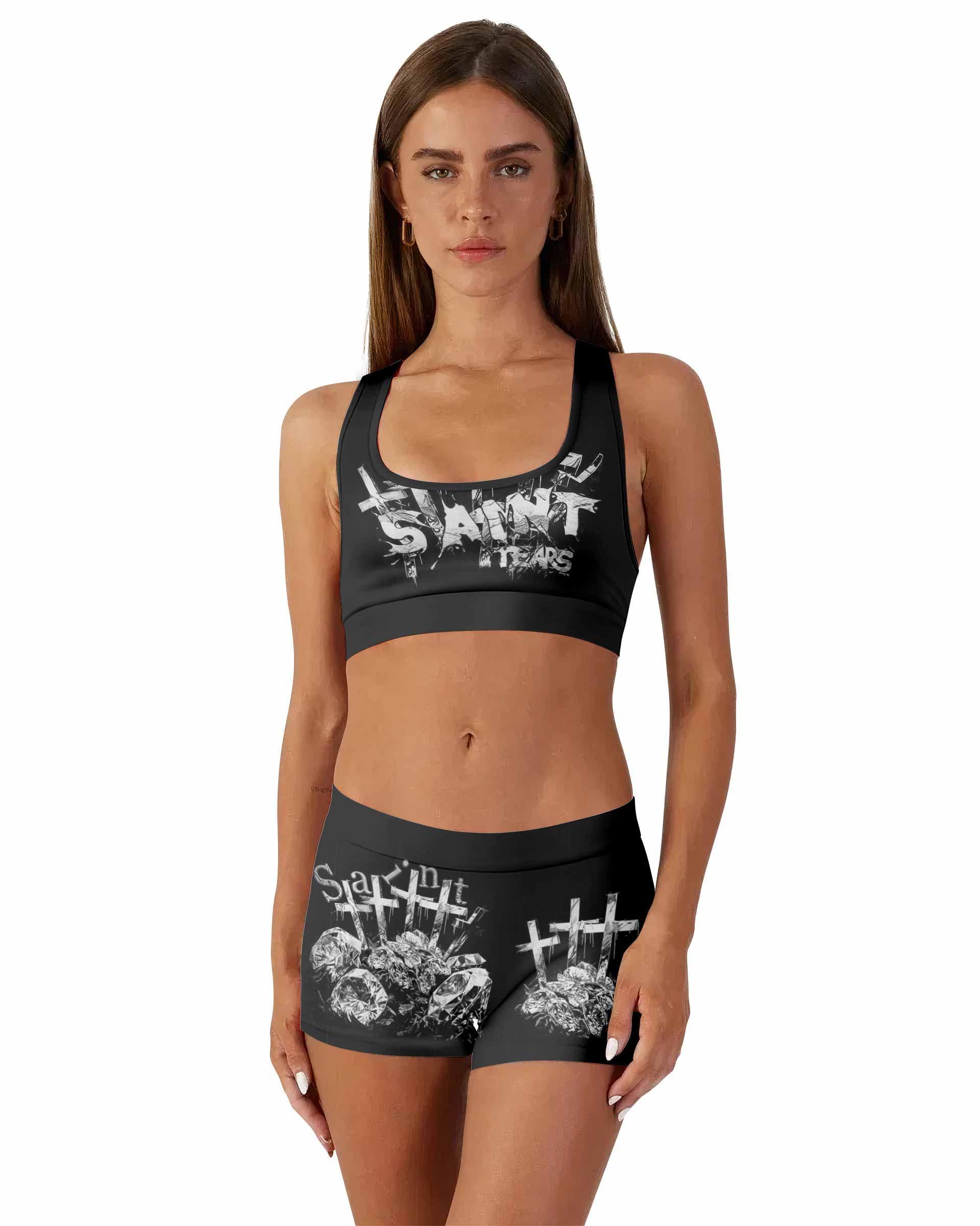 Saint Tears Women's Workout Set - front lifestyle view