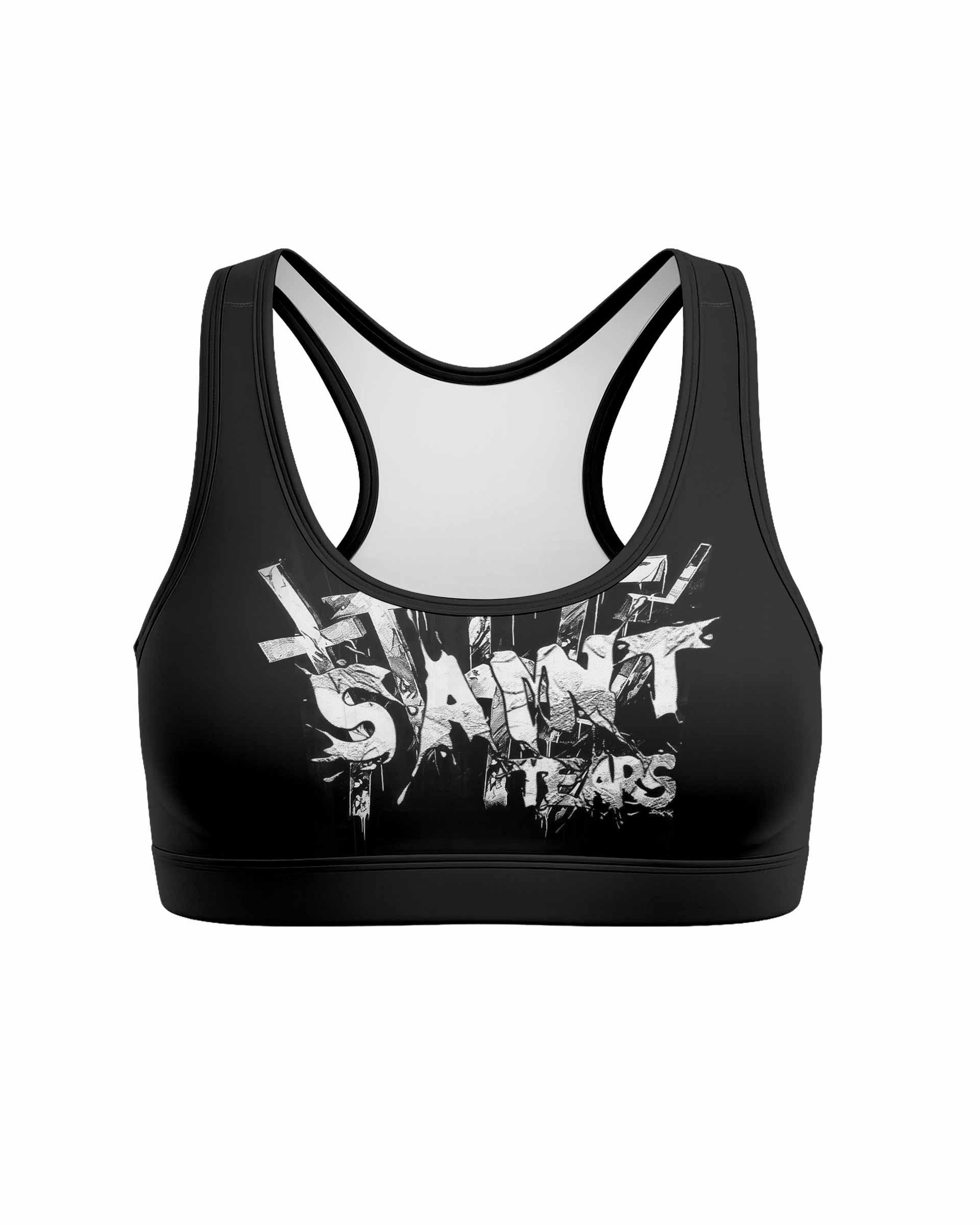 Saint Tears Women's Padded Sports Bra - front view mockup