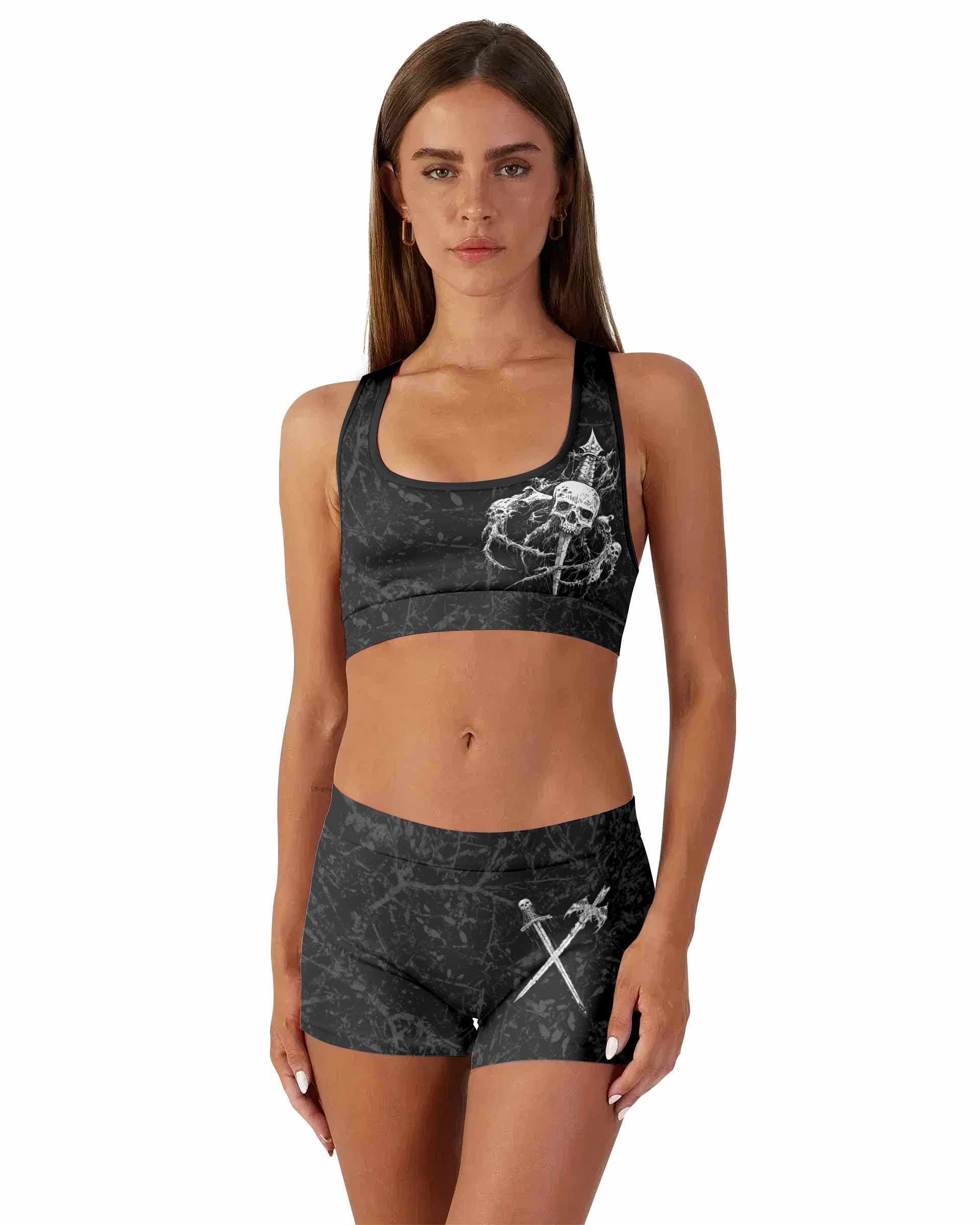 Throne Pierced Women's Workout Set - front lifestyle view