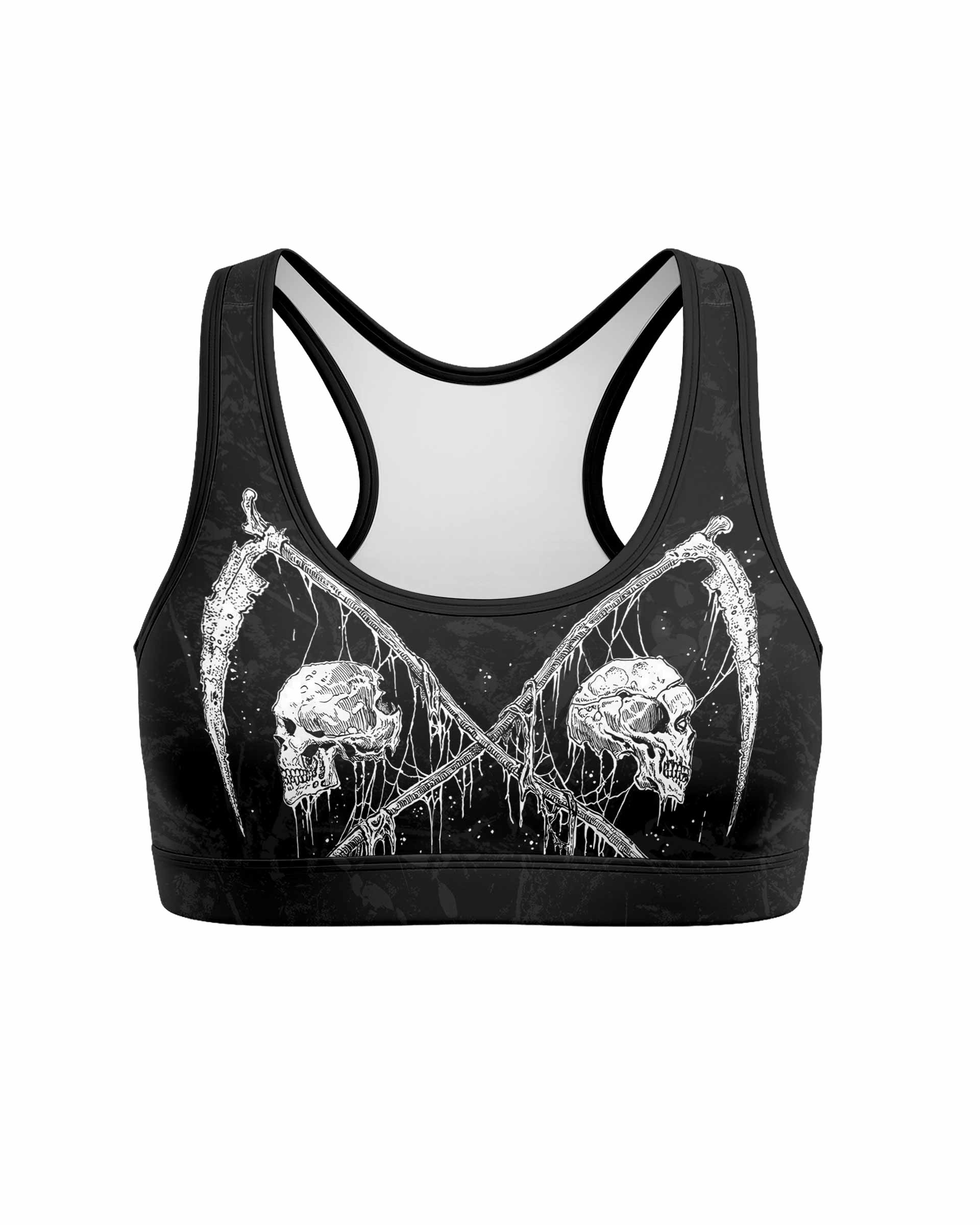 March Into Turmoil Women's Padded Sports Bra - front view mockup