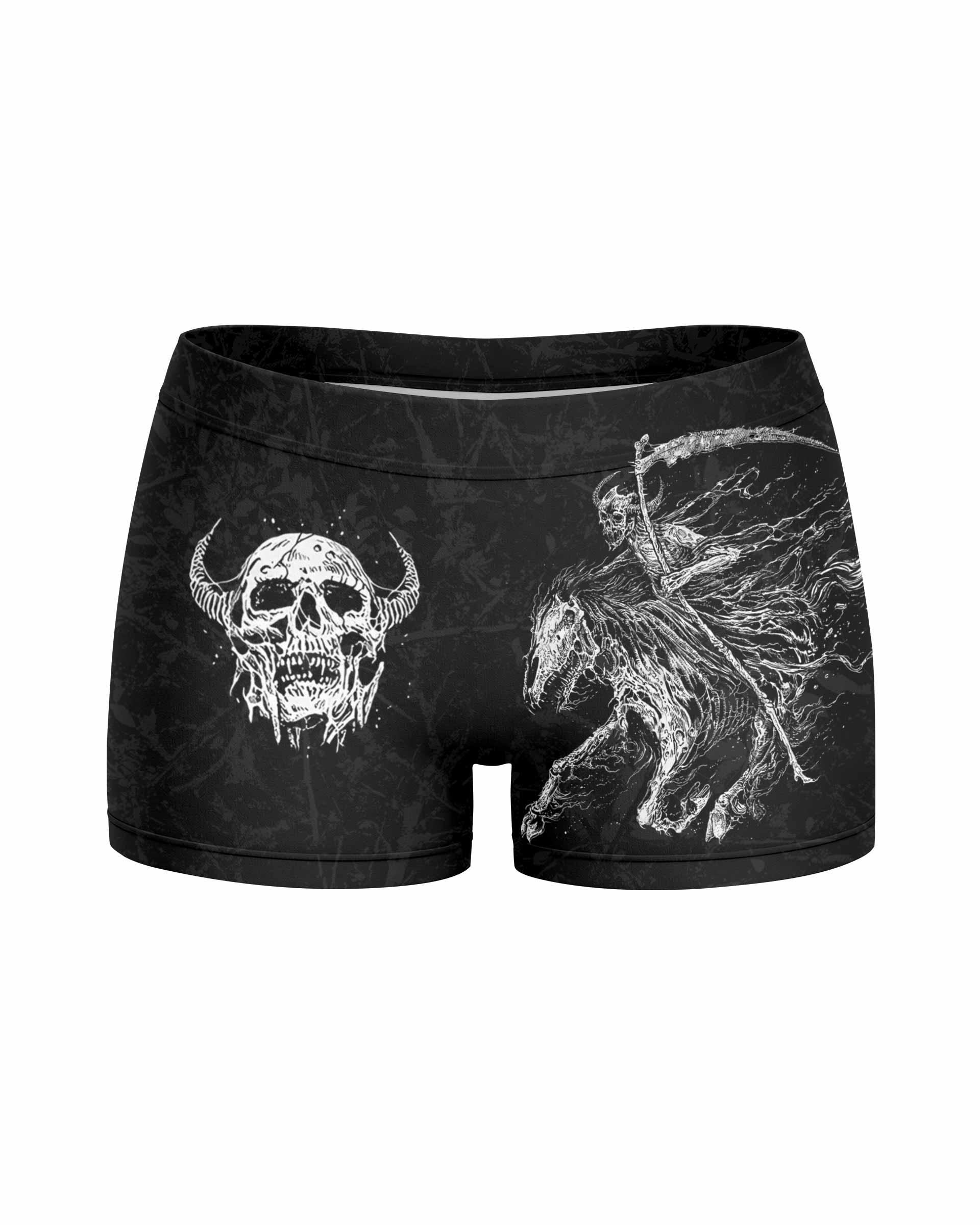 March Into Turmoil Women's Yoga Shorts - front view mockup