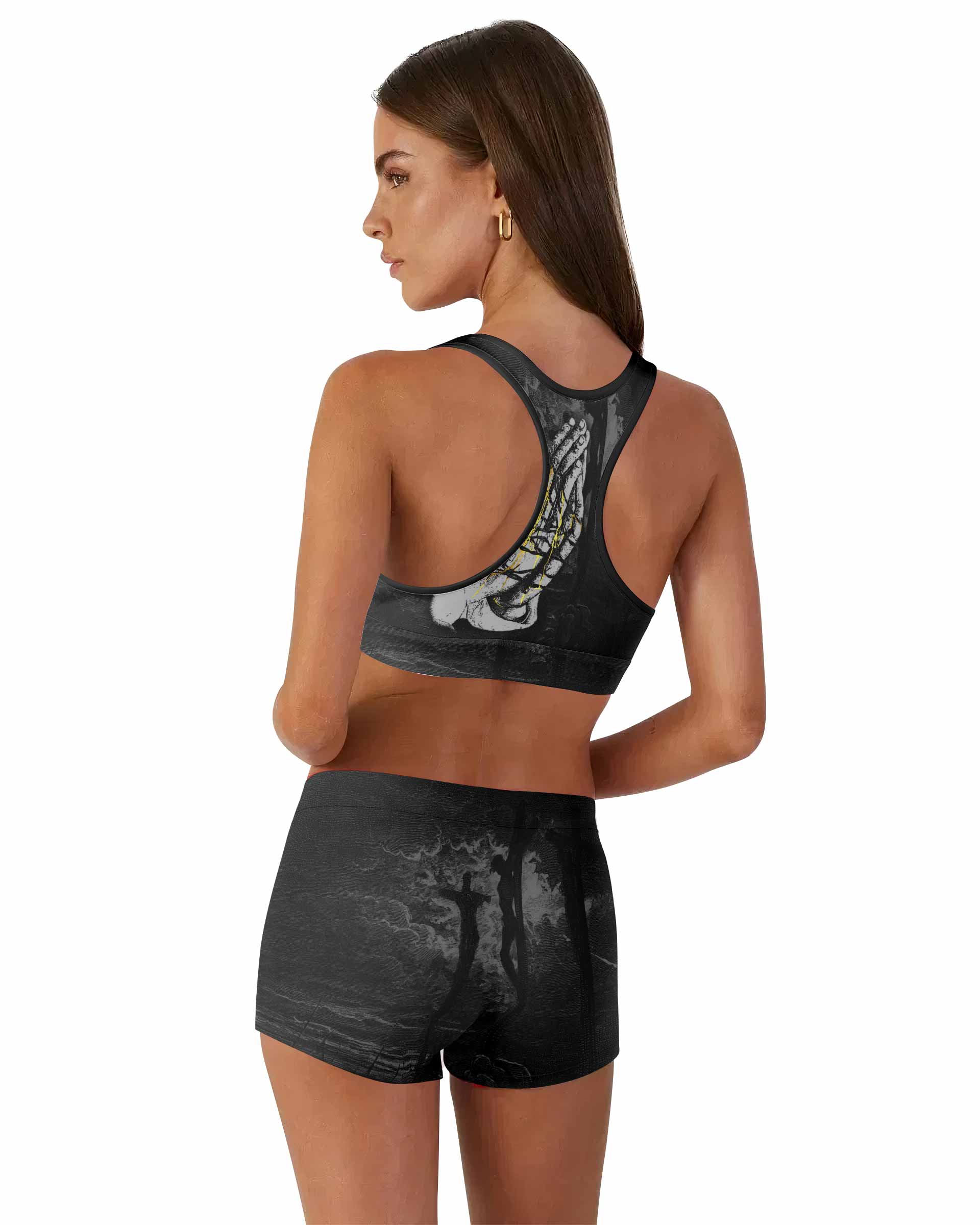 Crucified Grace Women's Workout Set - back lifestyle view