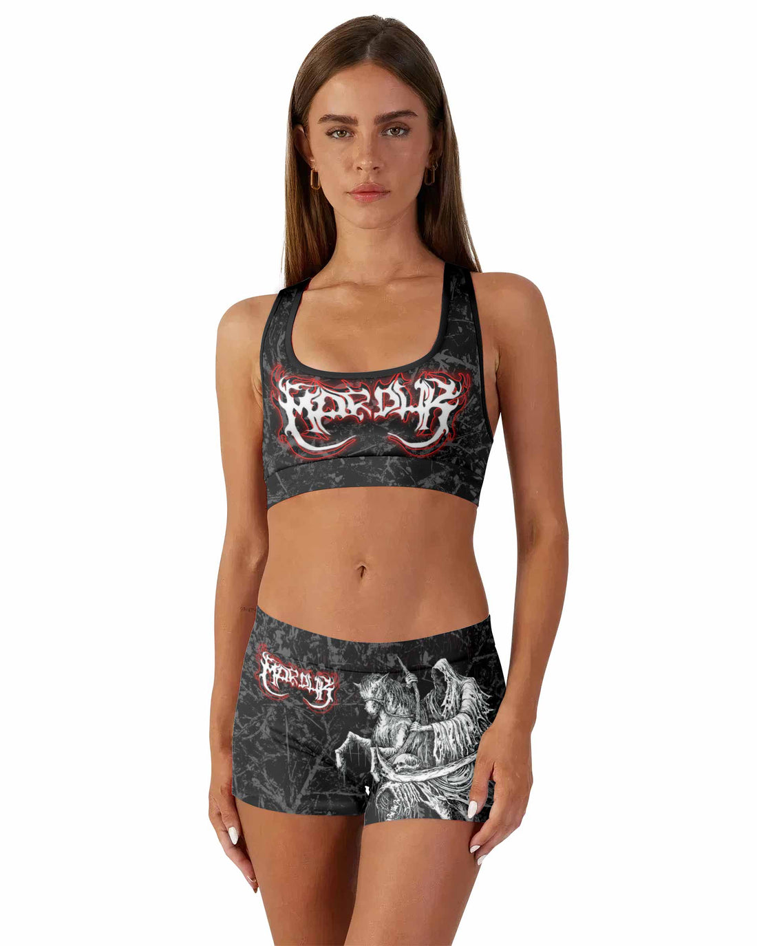 Trumpets of the End Women's Workout Set - front lifestyle view