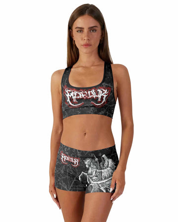 Trumpets of the End Women's Workout Set - front lifestyle view