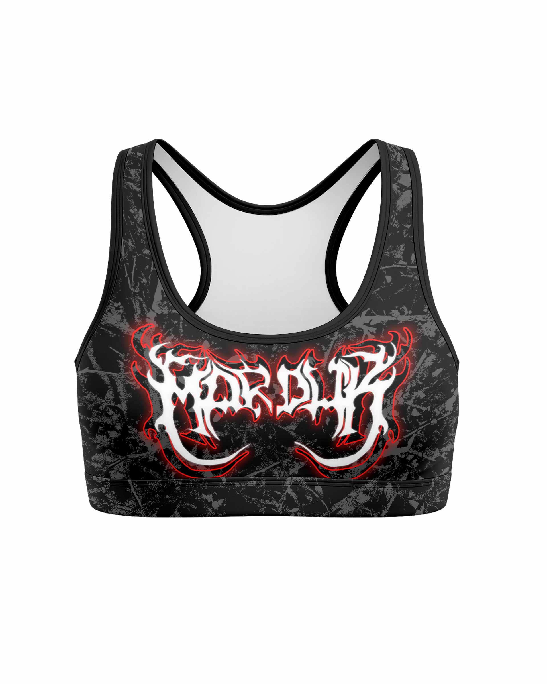 Trumpets of the End Women's Padded Sports Bra - front view mockup