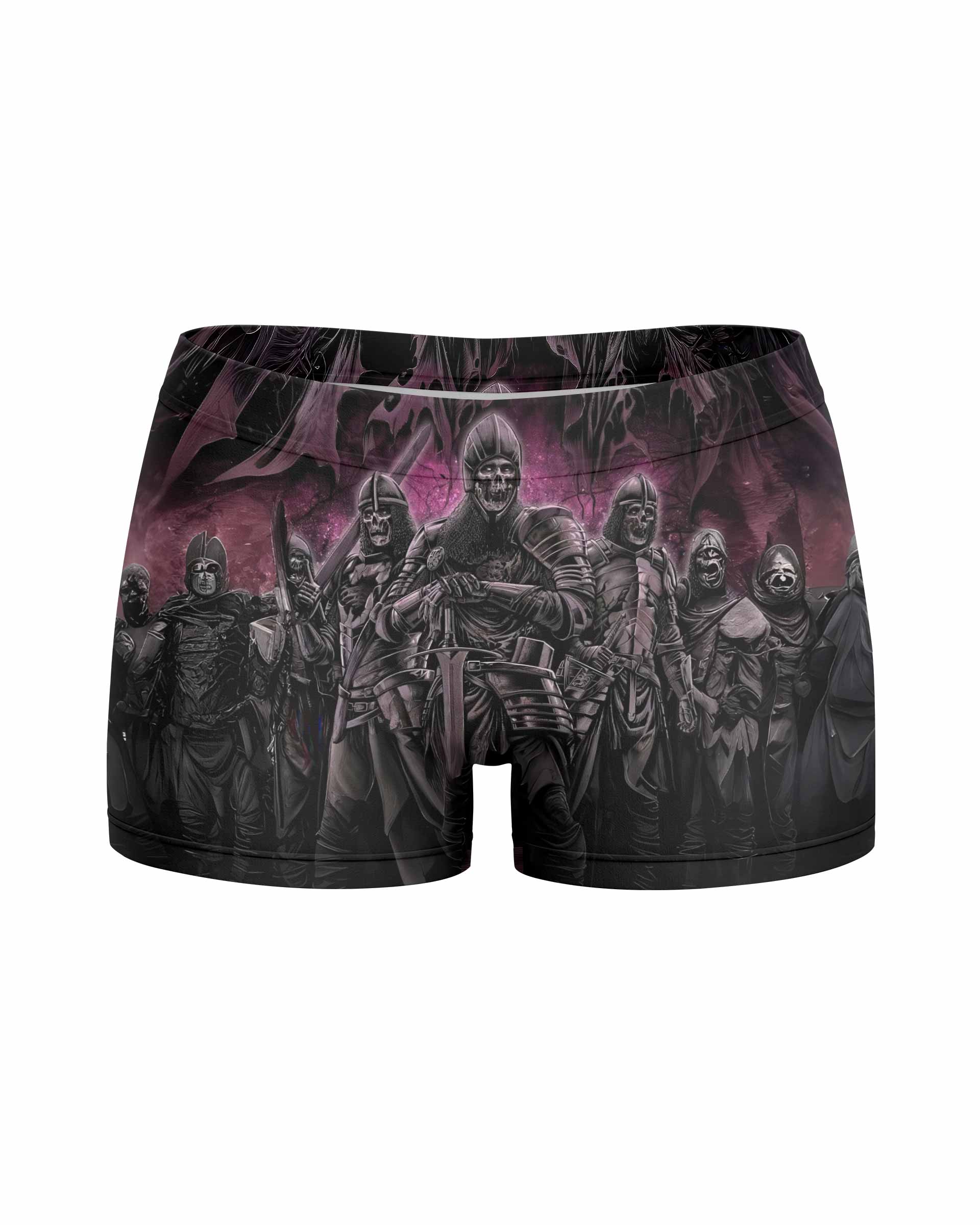 Death Army Women's Yoga Shorts - front view mockup