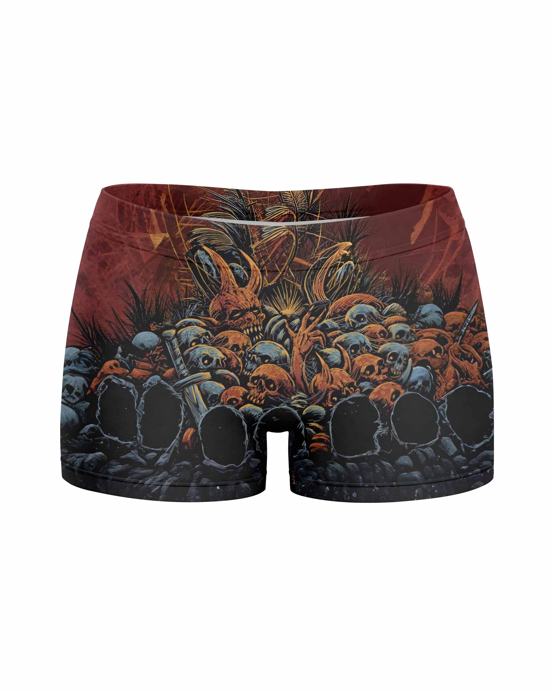 Disturbed Dominion Women's Yoga Shorts - front view mockup