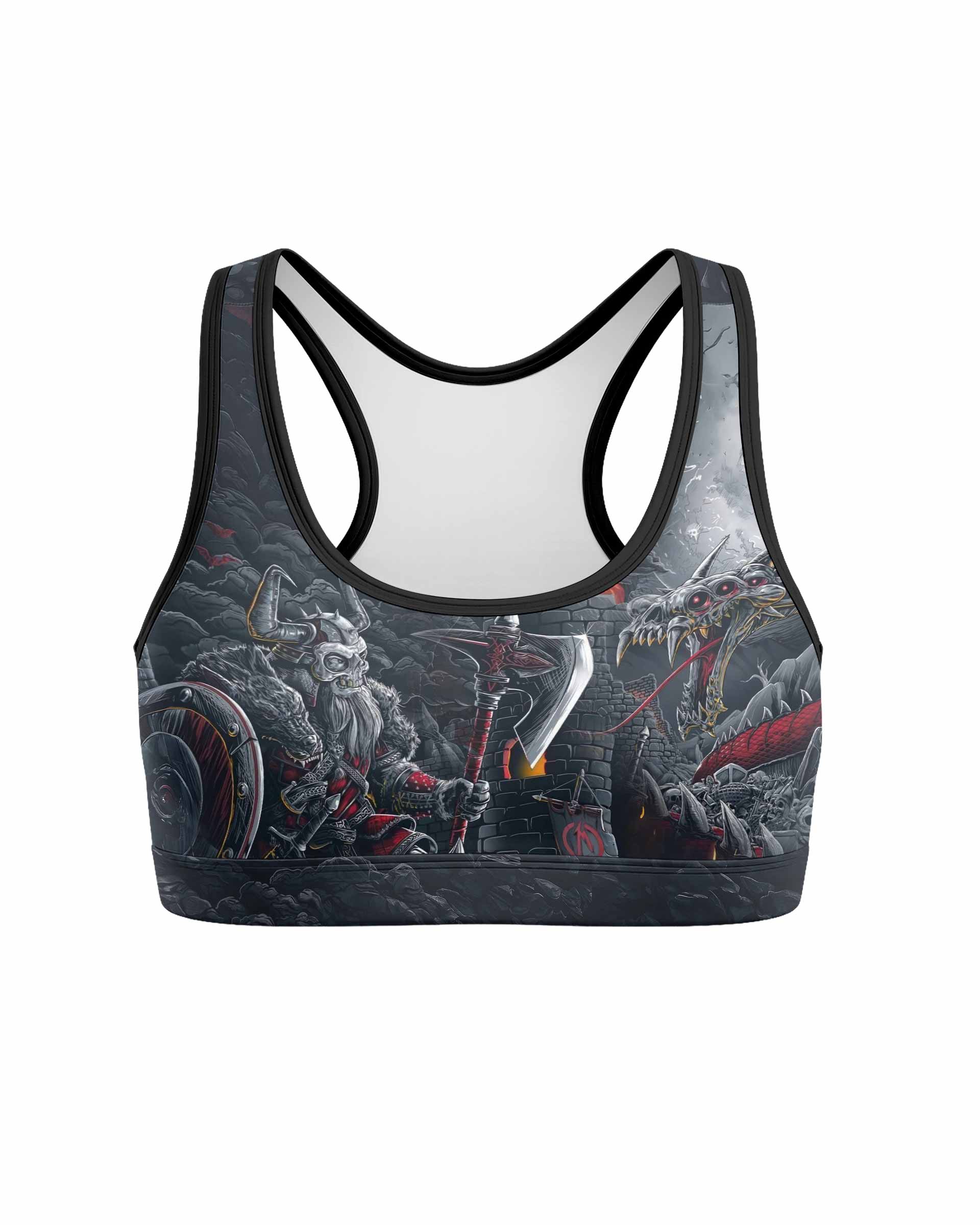 Wrath of the Undying Women's Padded Sports Bra - front view mockup