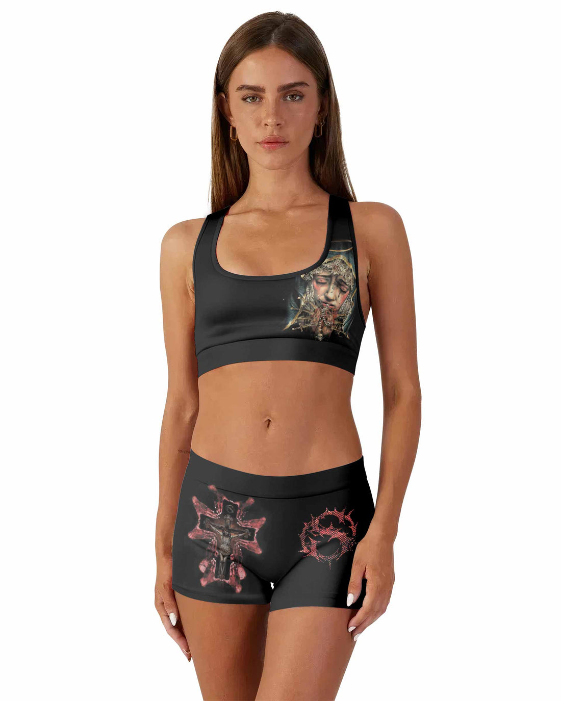 Stigmata Prayer Women's Workout Set - front lifestyle view