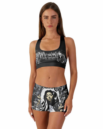 Blessed Saint Women's Workout Set - front lifestyle view