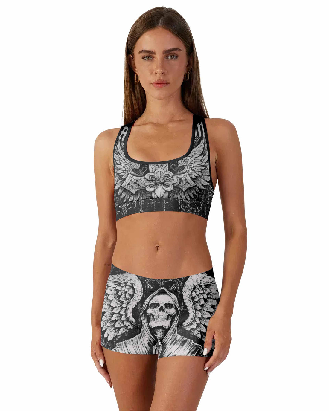 Angel of Death Women's Workout Set - front lifestyle view