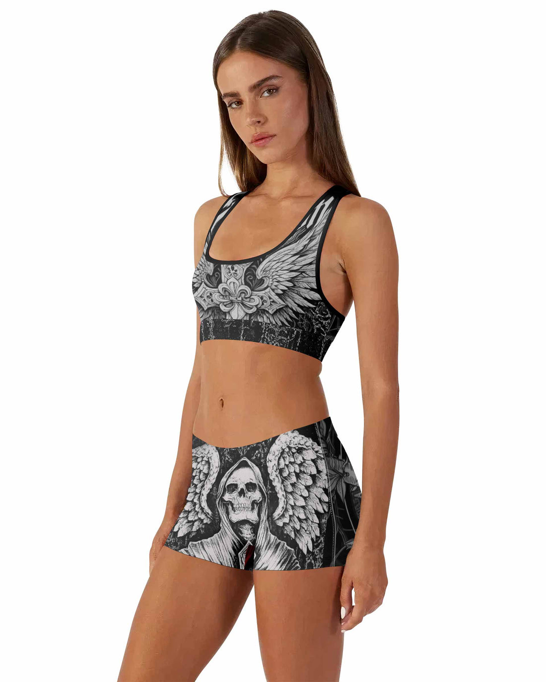 Angel of Death Women's Workout Set - front lifestyle view
