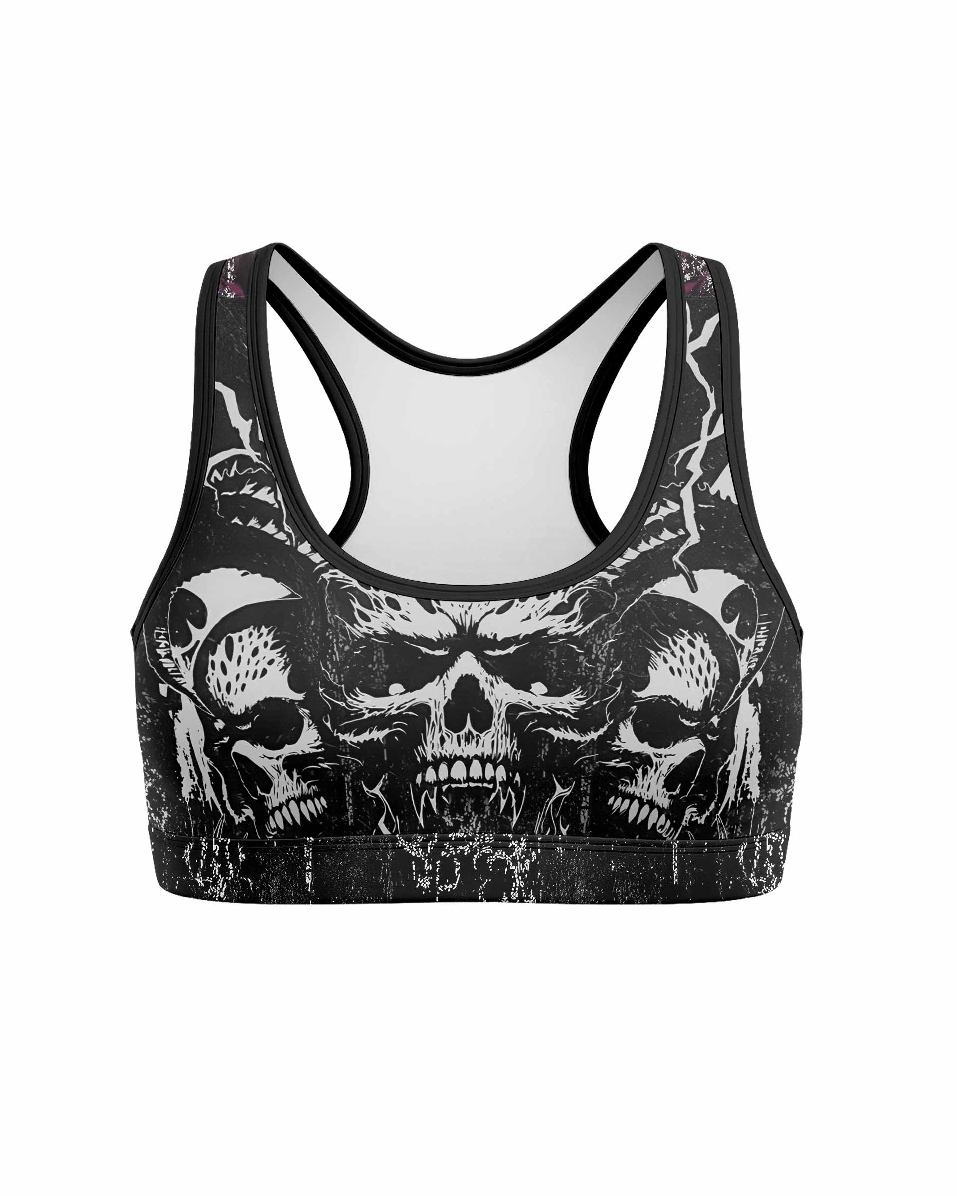 Hellborn Wrath Women's Padded Sports Bra - front view mockup