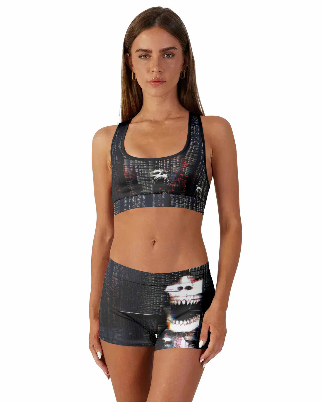 Digital Fear Protocol Women's Workout Set - front lifestyle view