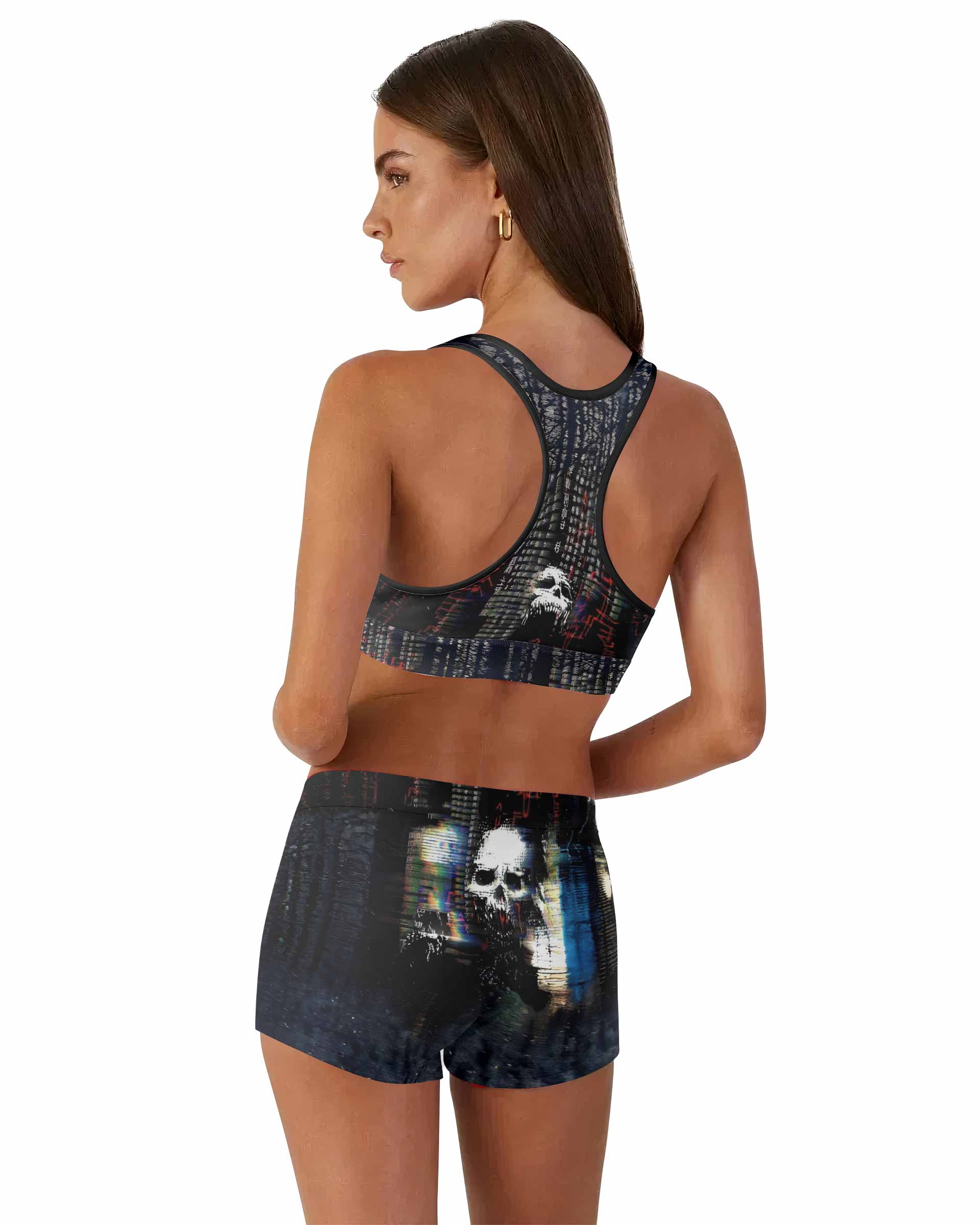Digital Fear Protocol Women's Workout Set - back lifestyle view