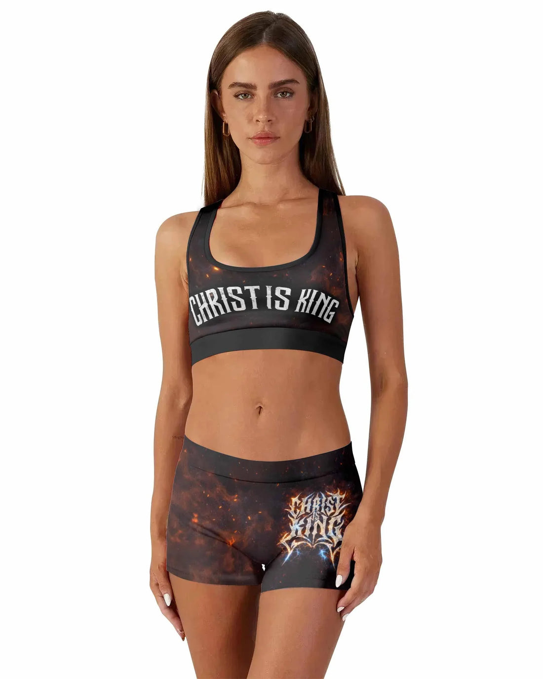 Christ is King Women's Workout Set - front lifestyle view