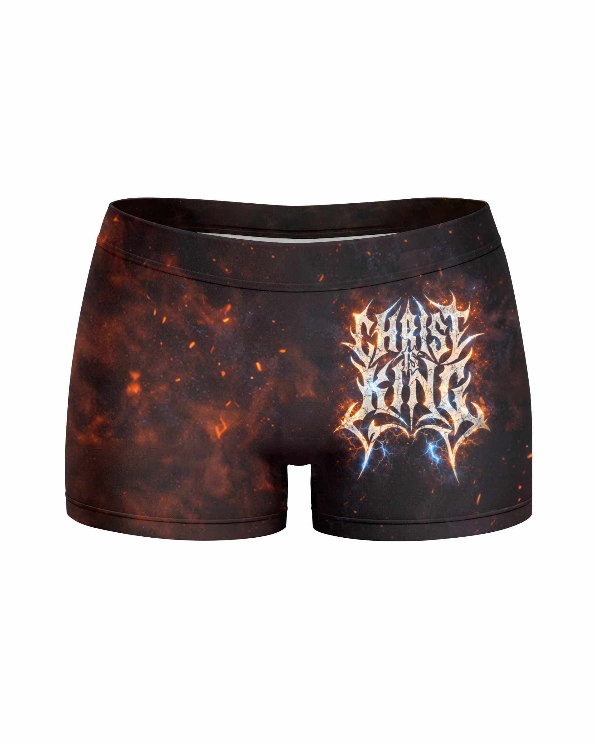 Christ is King Women's Yoga Shorts - front view mockup