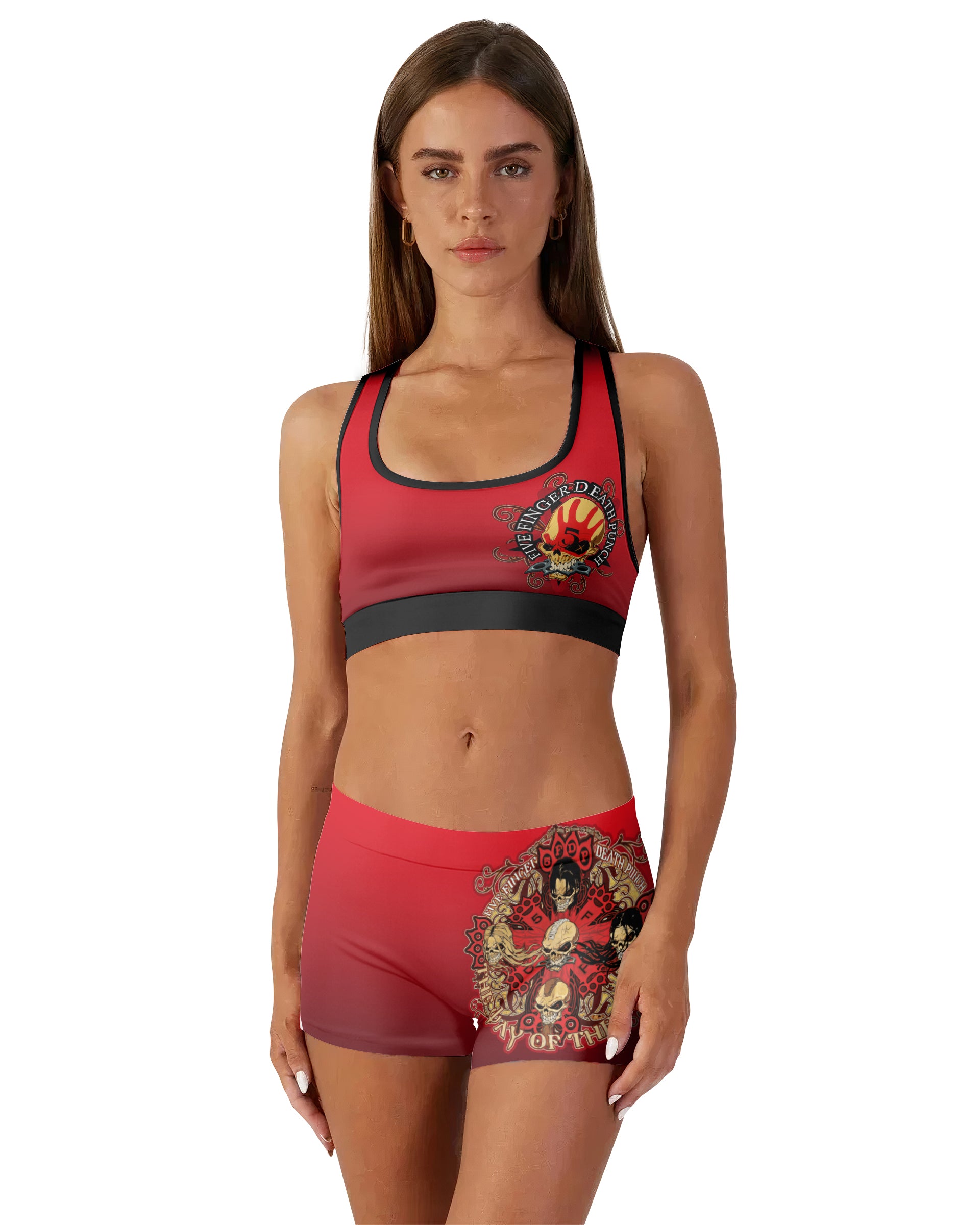 5FDP Five Finger Death Punch Women's Workout Set - front lifestyle view