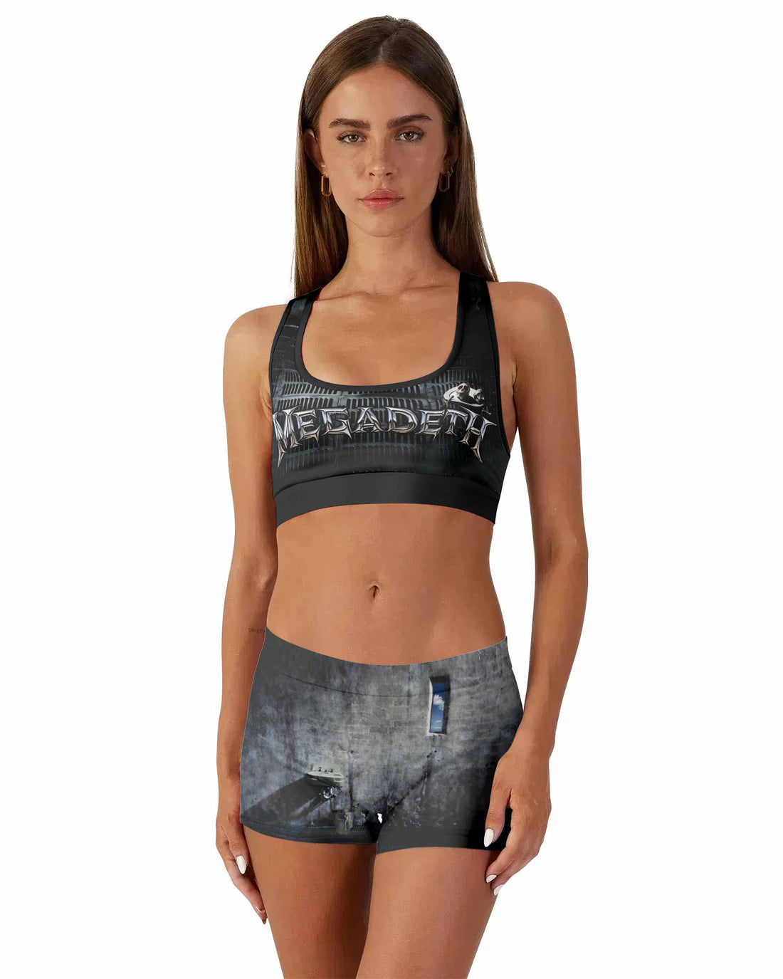 Megadeth Prison of Flesh Women's Workout Set - front lifestyle view