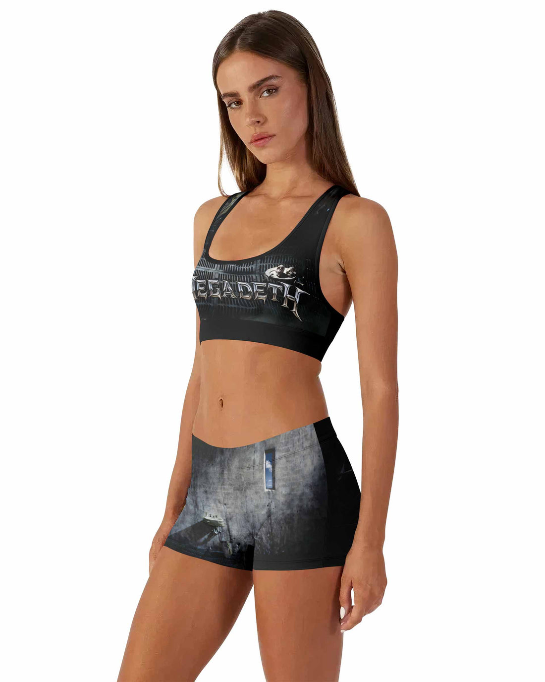 Megadeth Prison of Flesh Women's Workout Set - front lifestyle view