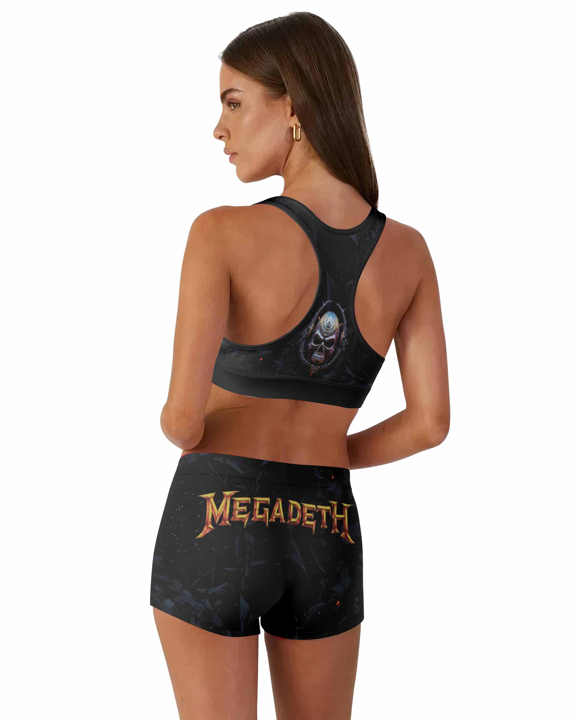 Megadeth Toxic Messiah Women's Workout Set - back lifestyle view