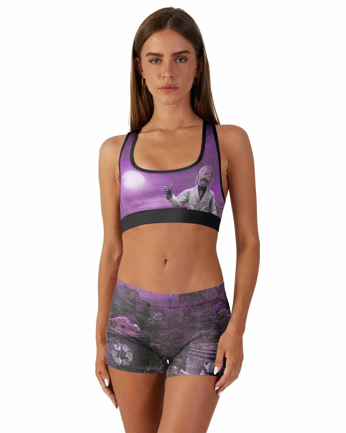 Megadeth Vic Rattlehead Women's Workout Set - front lifestyle view