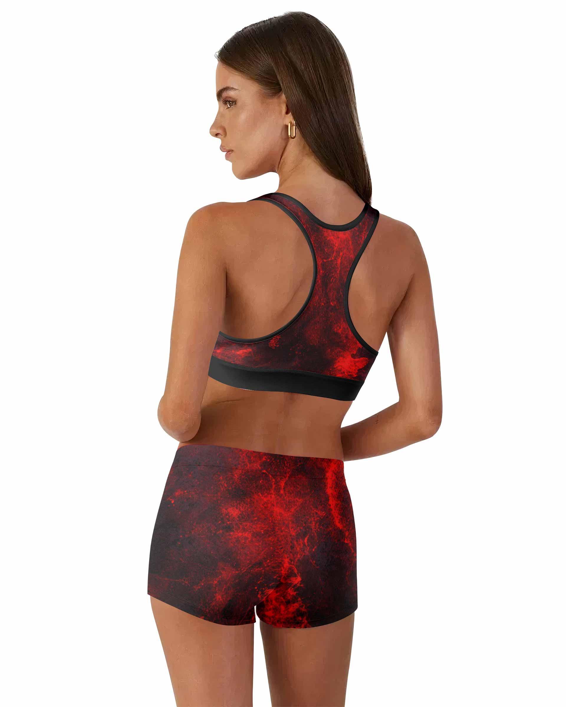 Punisher War Zone Women's Workout Set - back lifestyle view