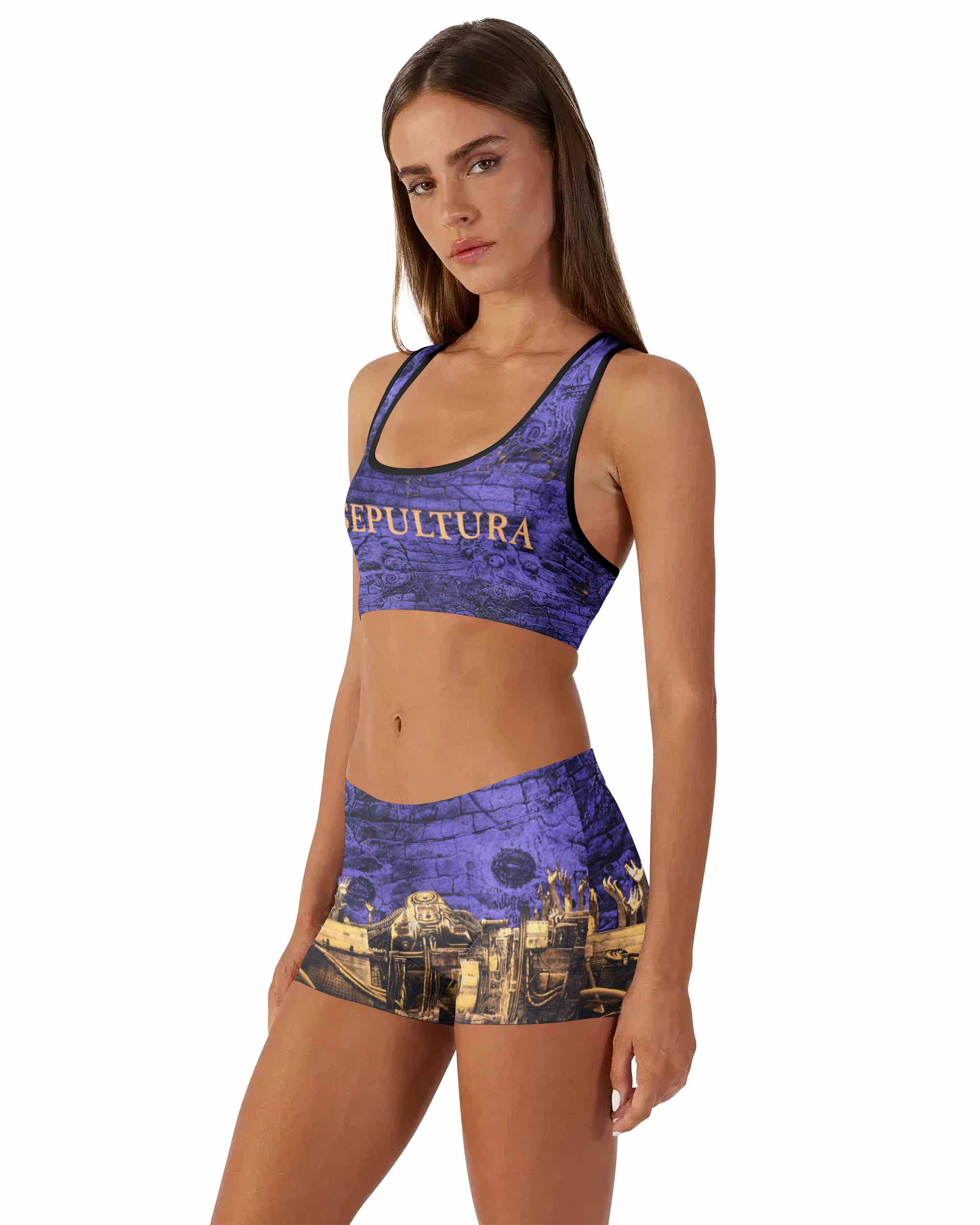 Sepultura Chaos A.D 90s Women's Workout Set - side lifestyle view