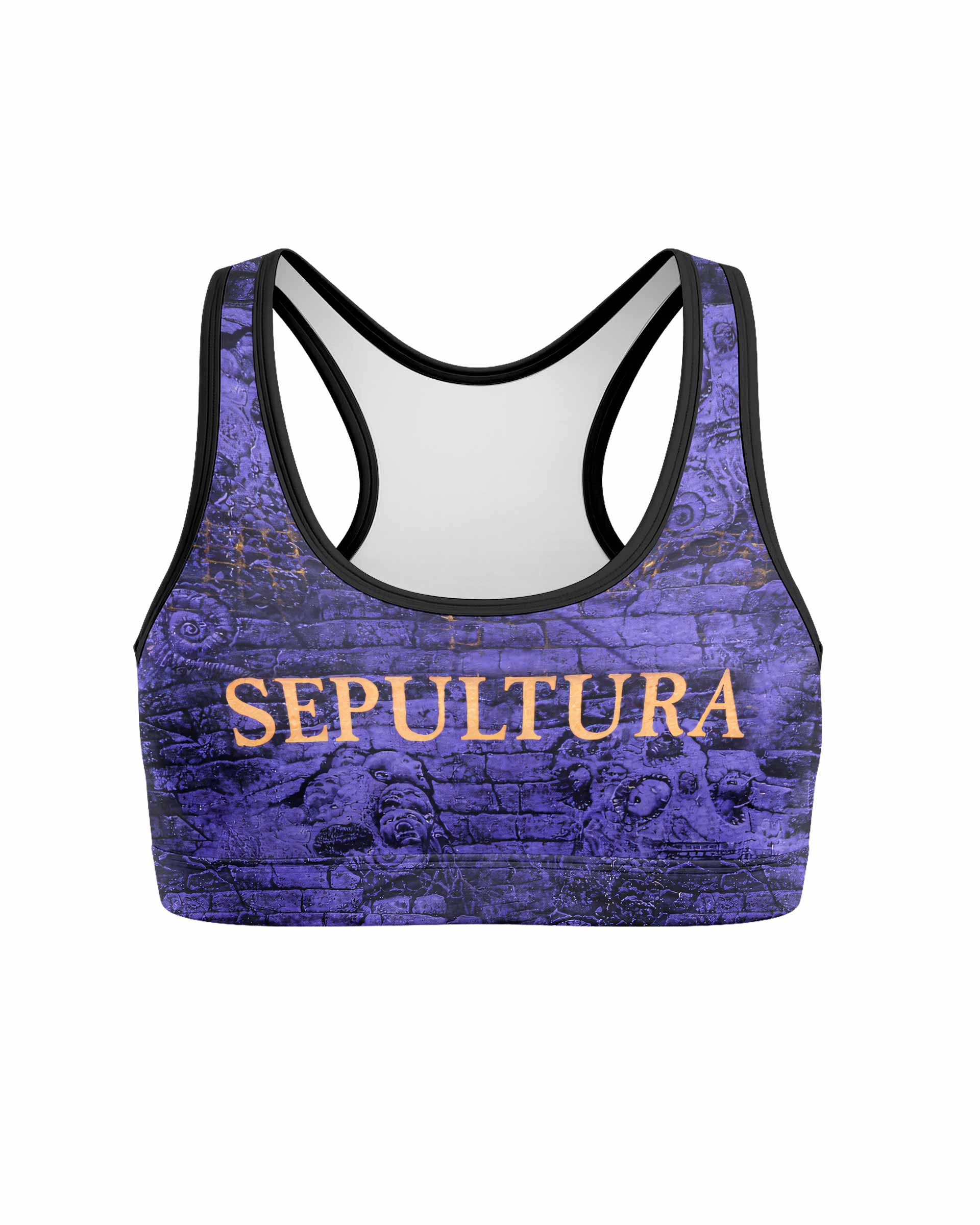 Sepultura Chaos A.D 90s Women's Padded Sports Bra - front view mockup