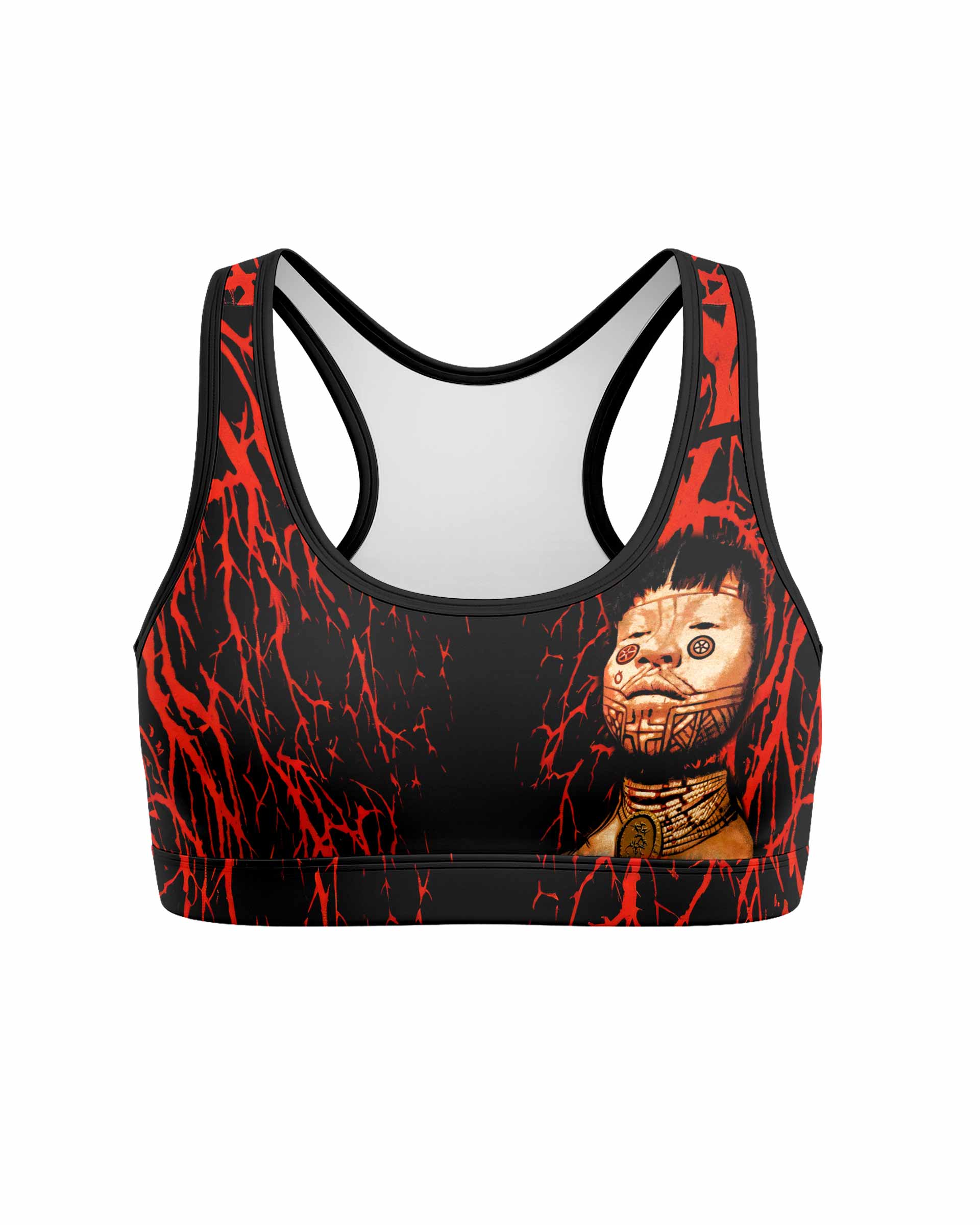 Sepultura Roots Women's Padded Sports Bra - front view mockup