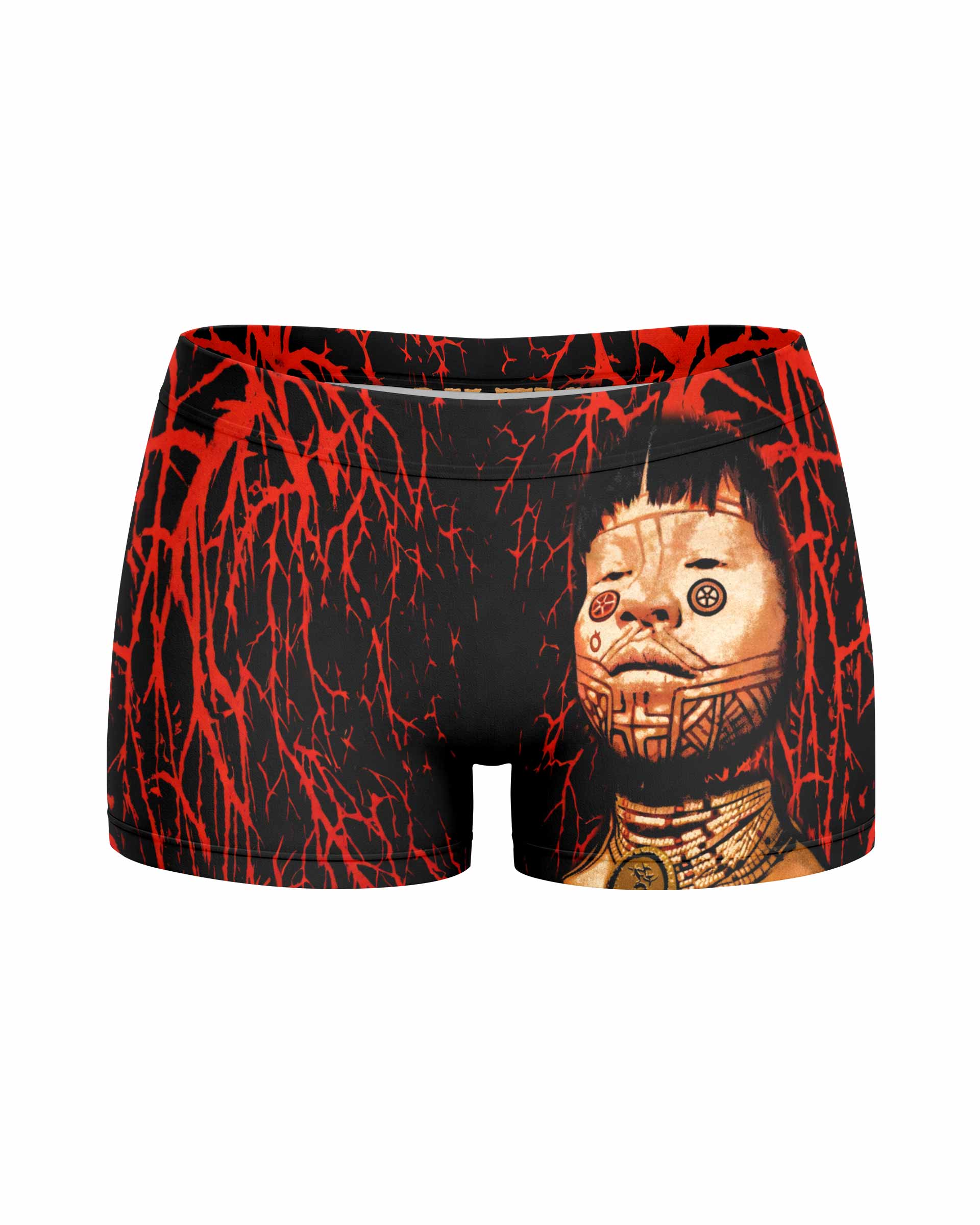 Sepultura Roots Women's Yoga Shorts - front view mockup