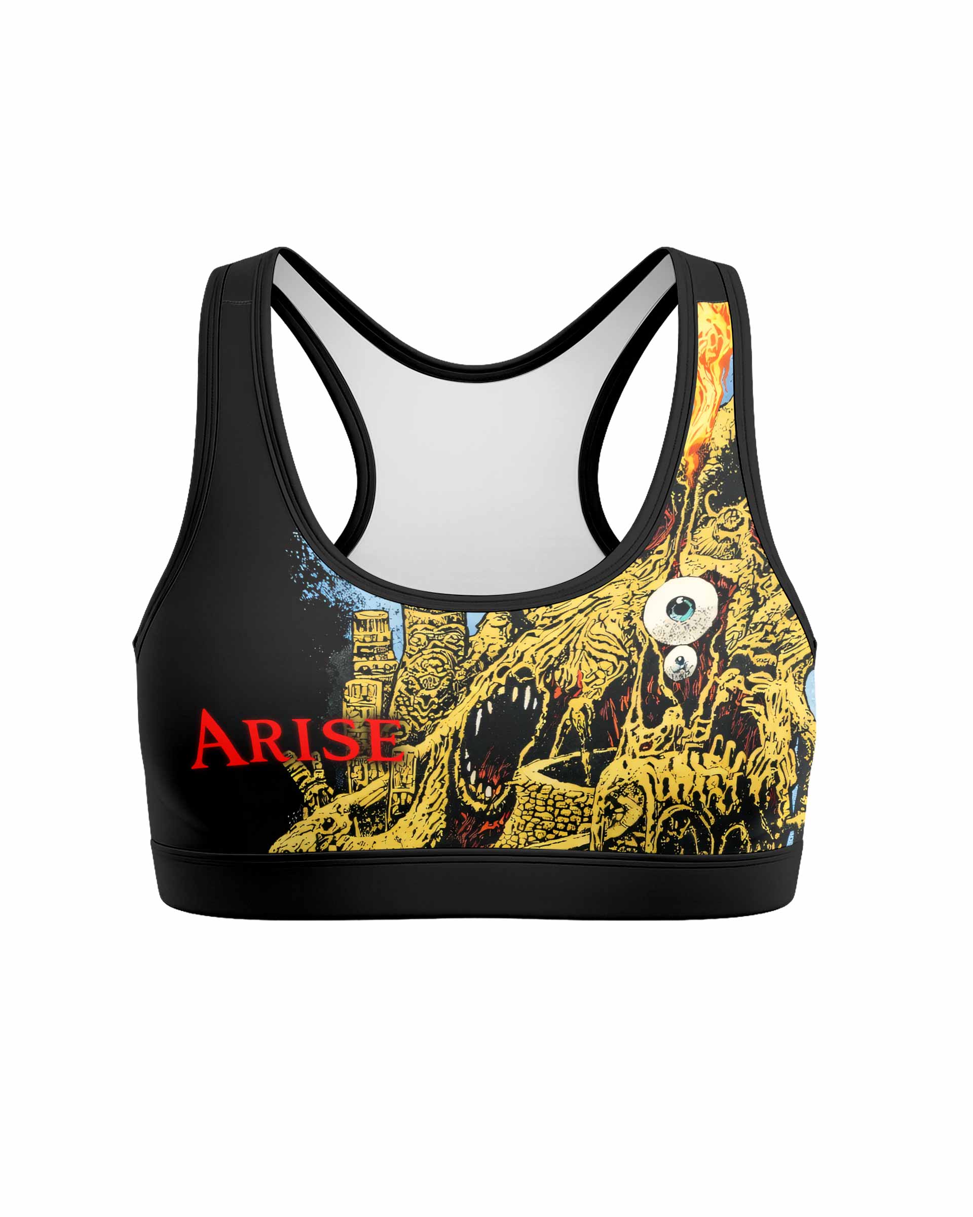 Sepultura Arise Women's Padded Sports Bra - front view mockup