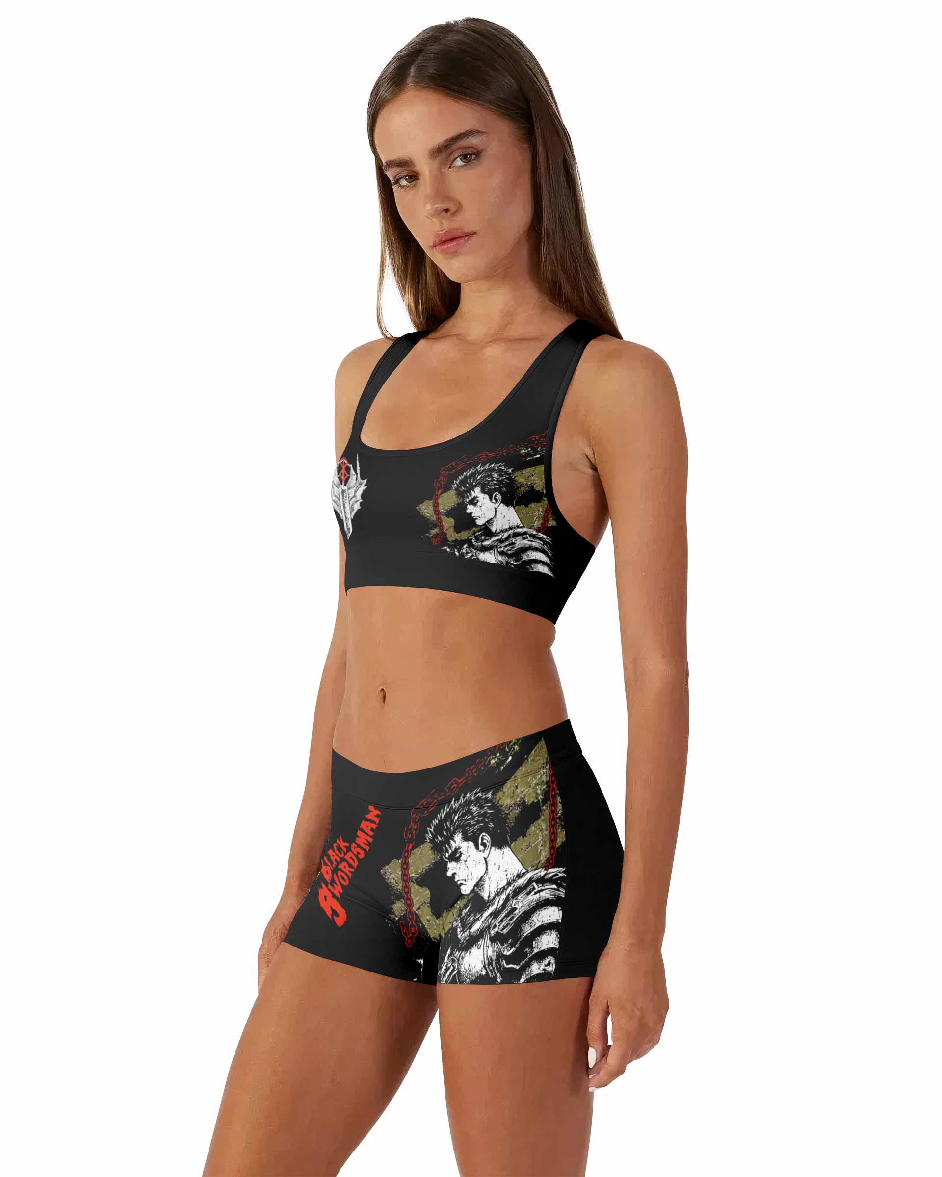Berserk Black Swordsman Guts Women's Workout Set - side lifestyle view