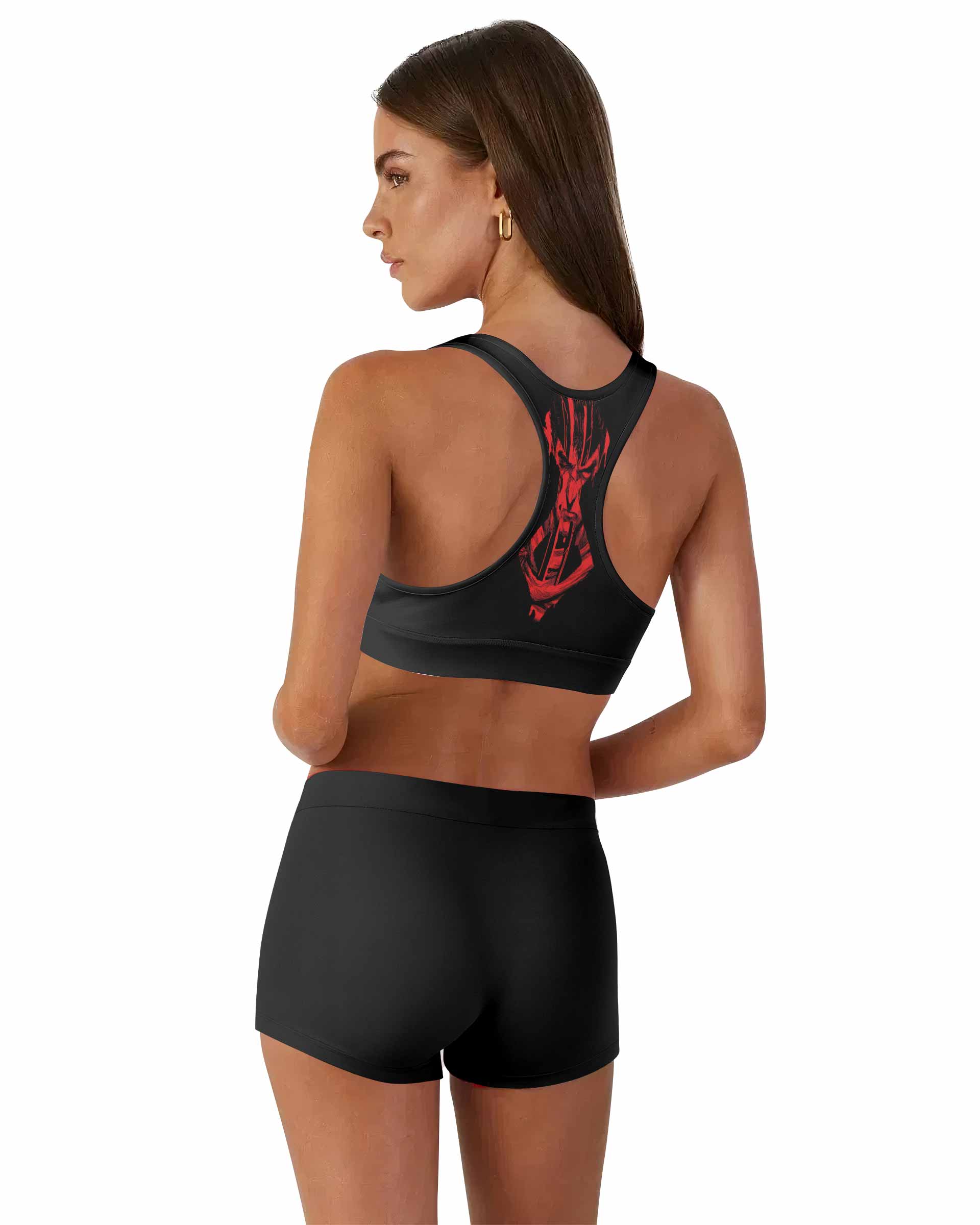 Berserk Black Swordsman Guts Women's Workout Set - back lifestyle view