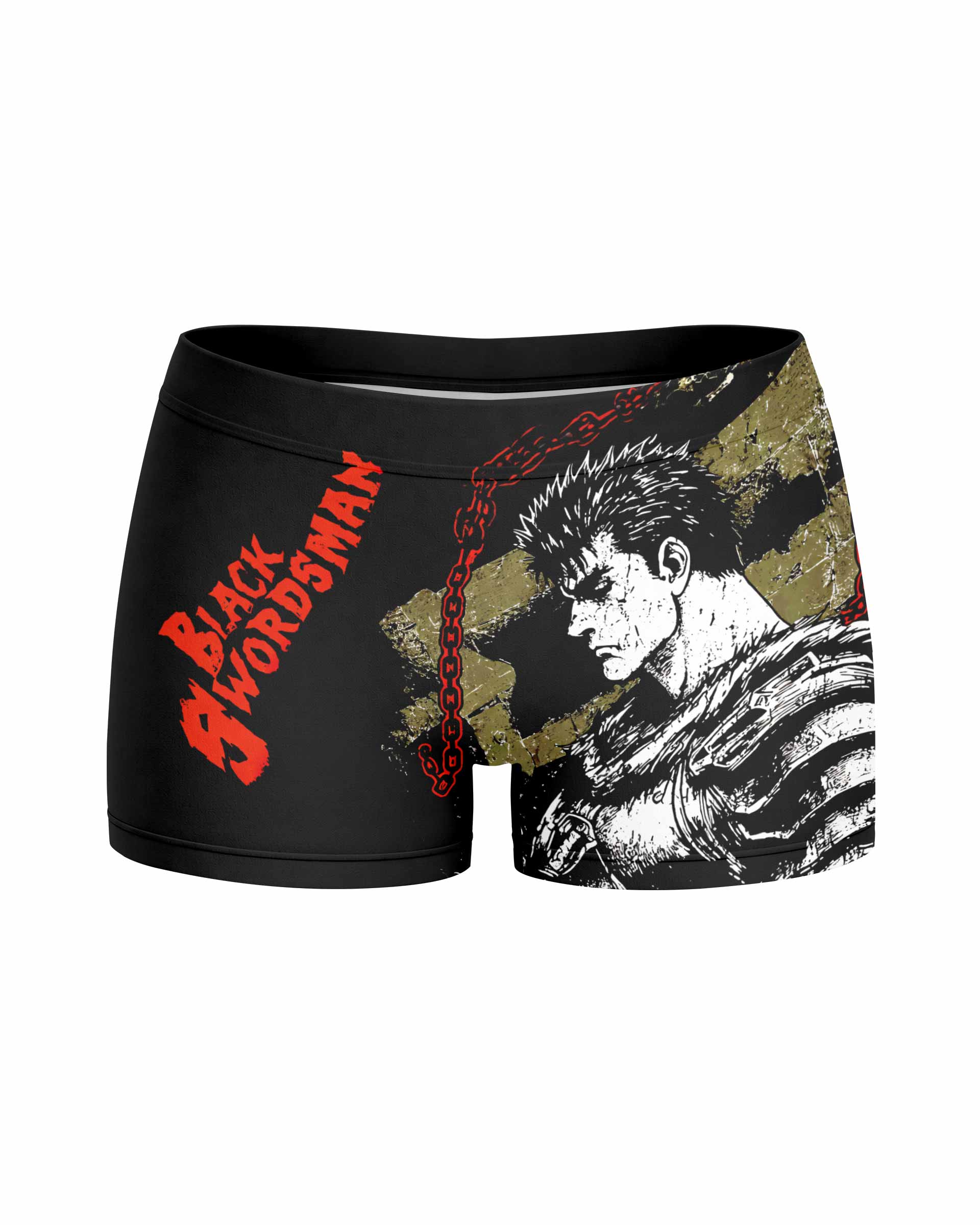 Berserk Black Swordsman Guts Women's Yoga Shorts - front view mockup