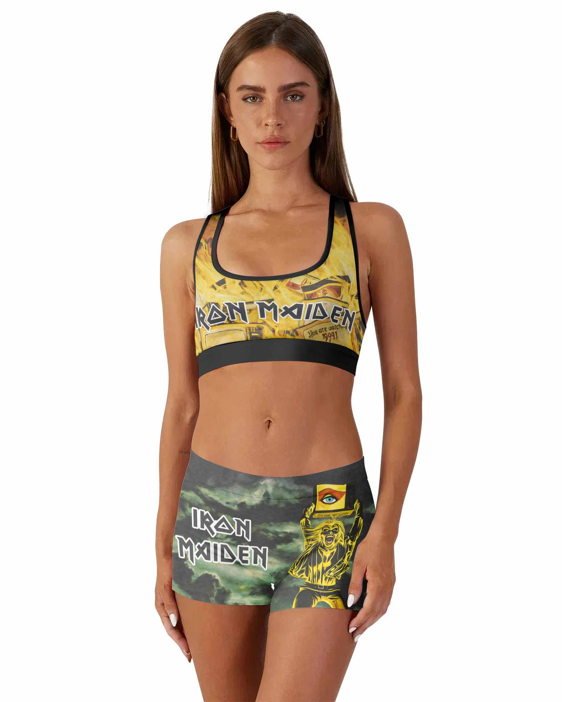Iron Maiden Holy Smoke Women's Workout Set - front lifestyle view