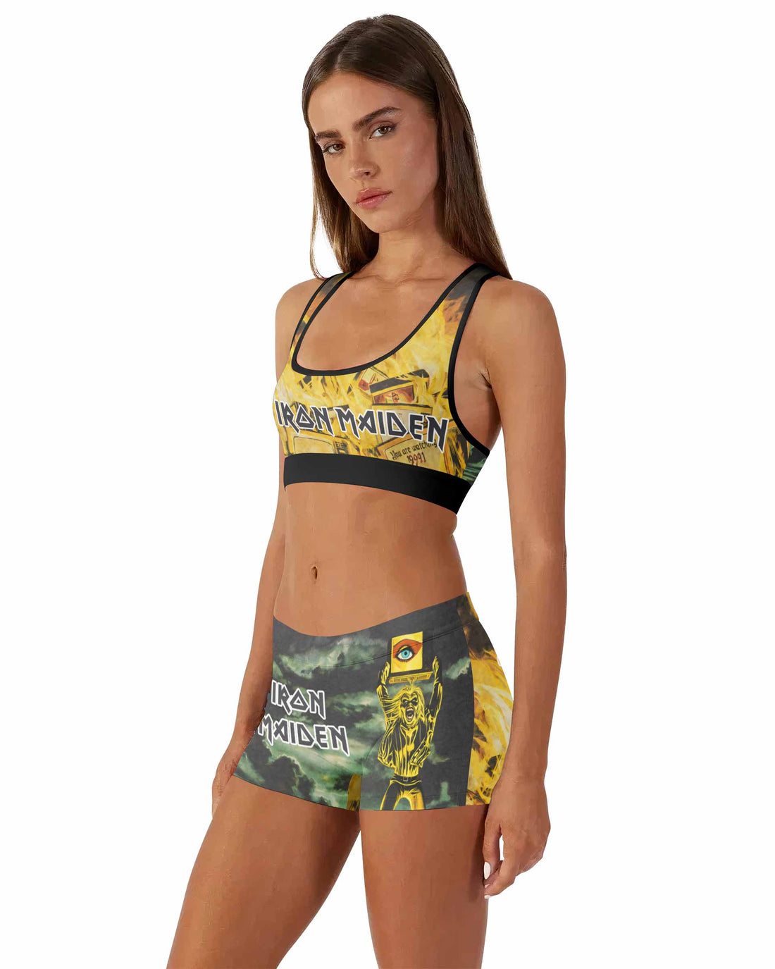 Iron Maiden Holy Smoke Women's Workout Set - front lifestyle view
