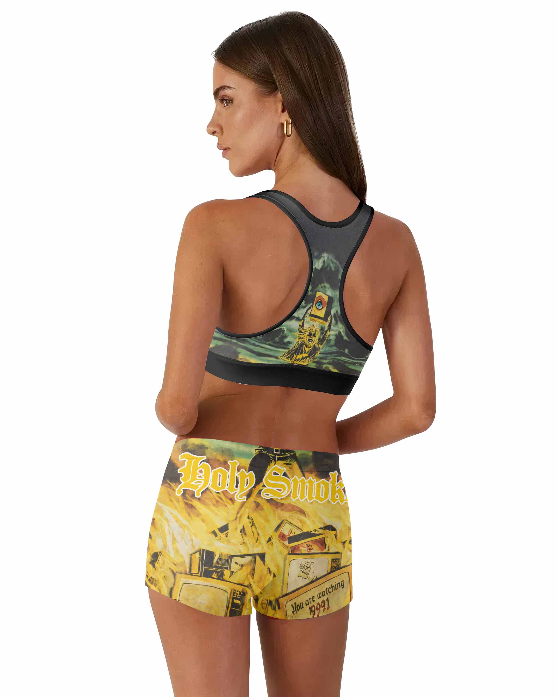 Iron Maiden Holy Smoke Women's Workout Set - back lifestyle view